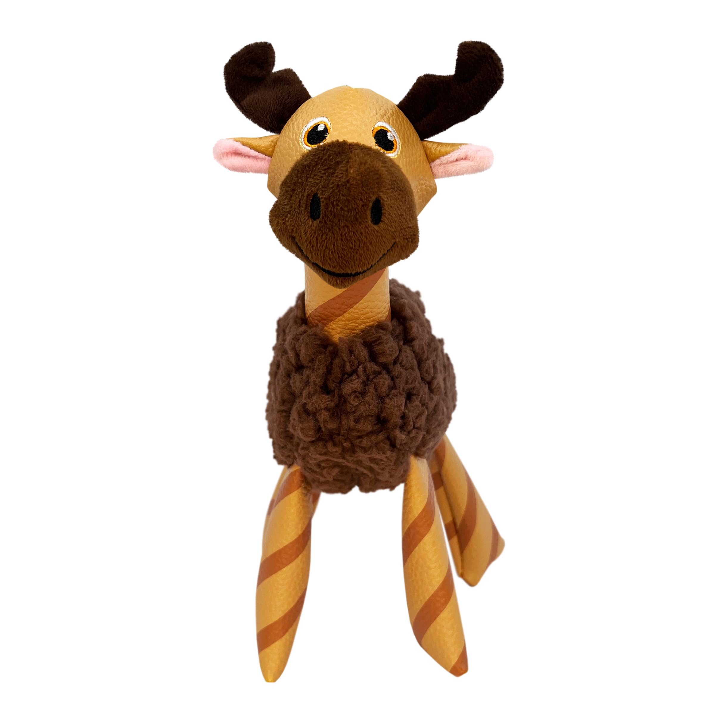 Kong Floofs Shakers - Fluffy Fleece With Squeaker And Faux Leather Legs - Dog Toy (Moose, X-Small/Small)