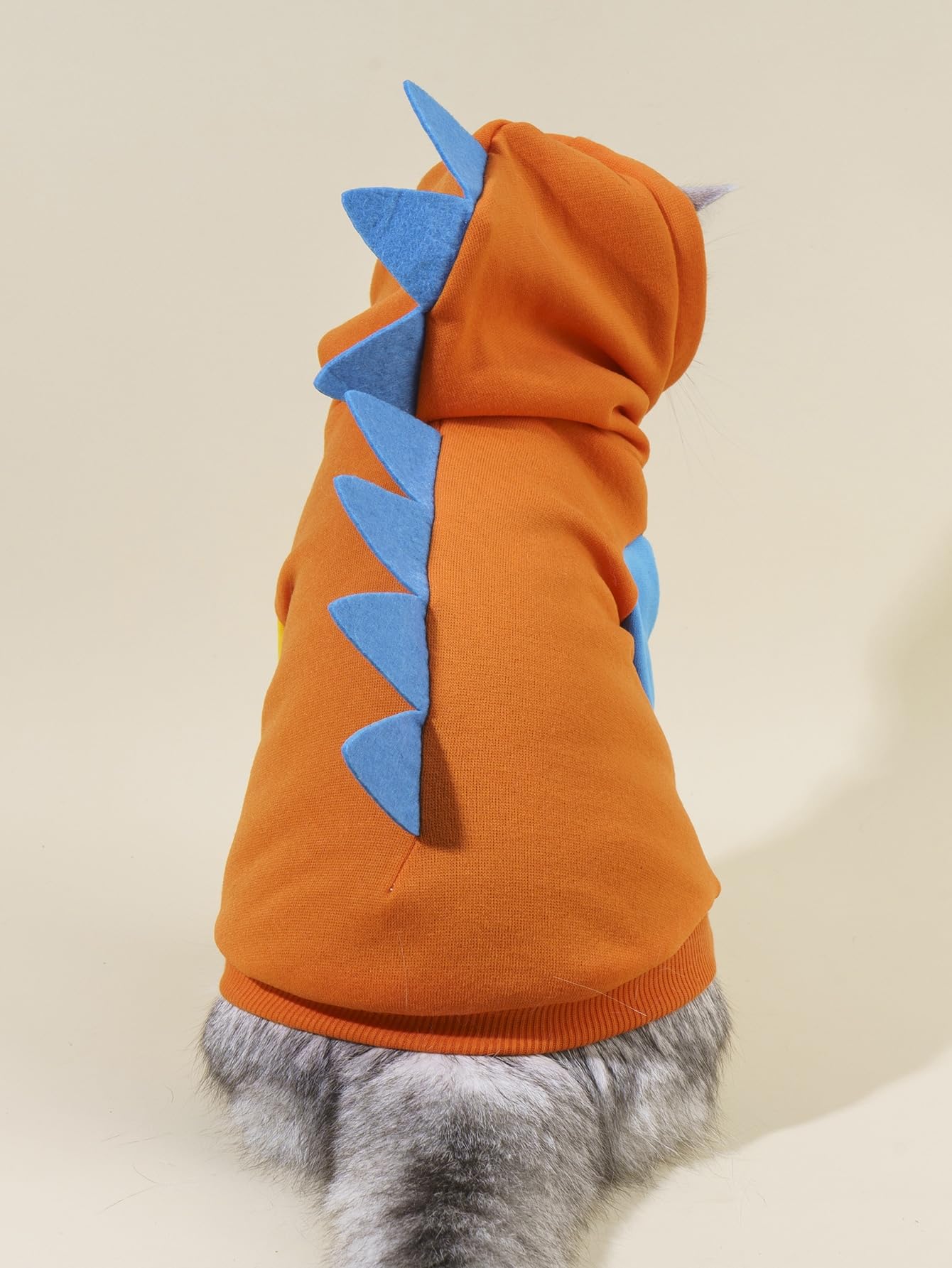 Qwinee Dinosaur Dog Hoodie Dog Warm Jacket Christmas Halloween Dog Costume Dog Clothes For Puppy Kitten Small Medium Dogs Cats Orange And Blue Xl