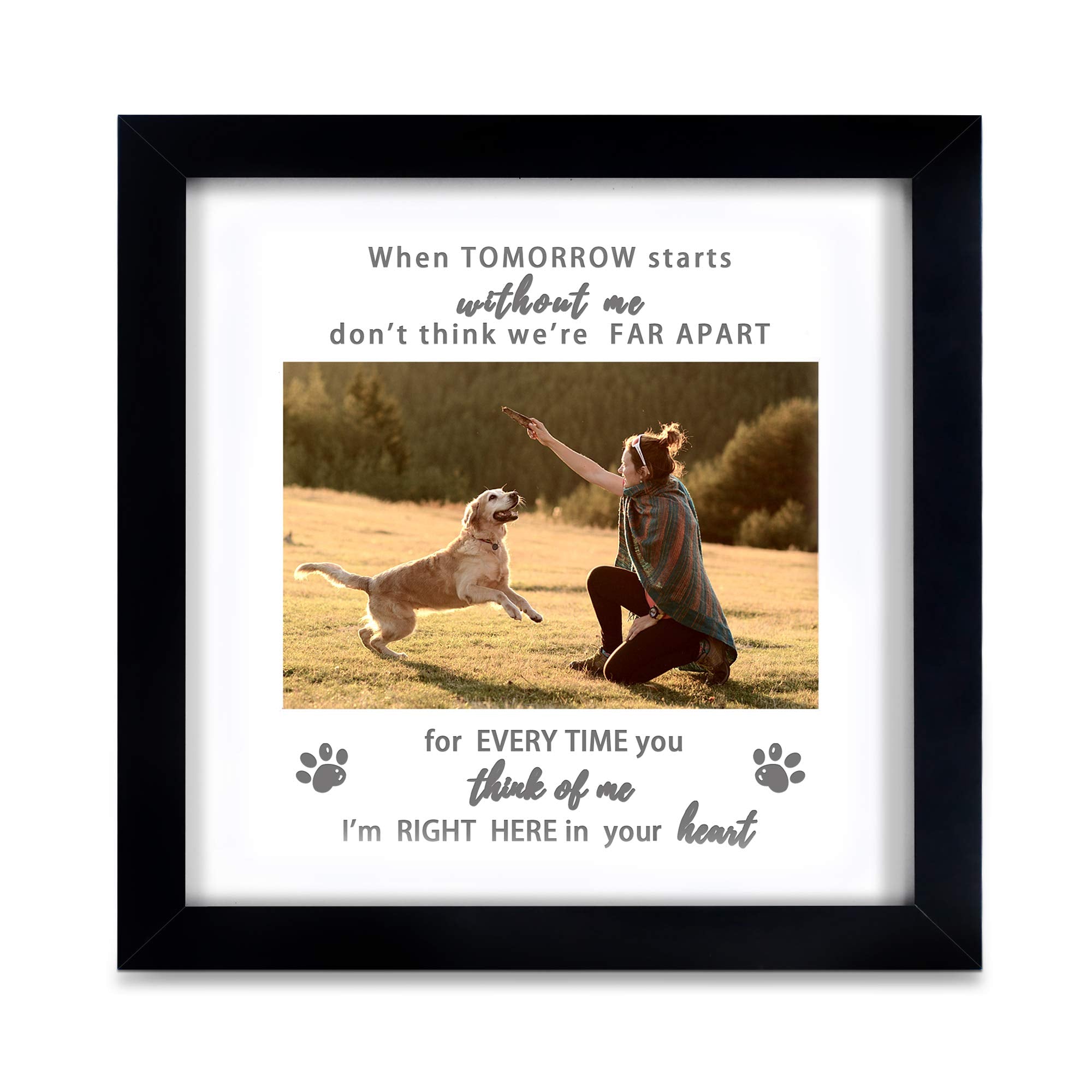 KCRasan Memorial Picture Frame for Pet Loss Gift - Remembrance Frame for Dog or Cat with Sympathy Tribute Keepsake(9x9 frame)