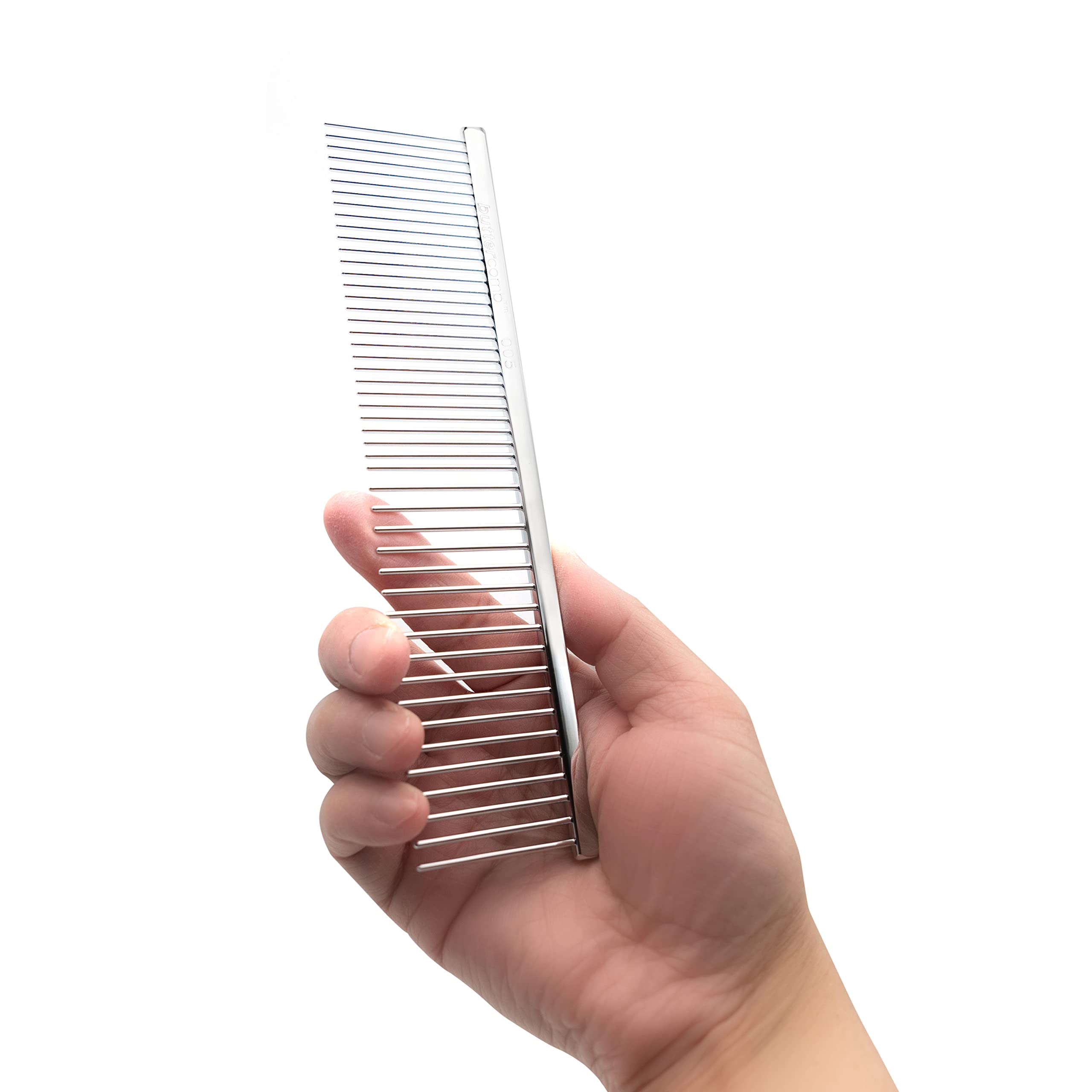Chris Christensen 005 7.5 inch Fine/Coarse Long Tooth Greyhound-Style Butter Comb, Groom Like a Professional, Rounded Corners Pr