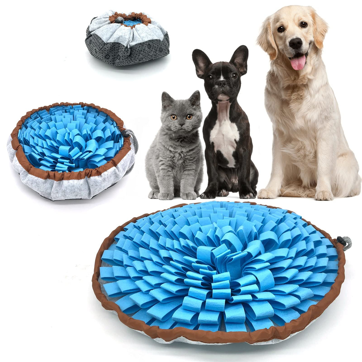 Neecong Dog Snuffle-Mat Slow-Feeder-Bowl - Simulating Grassland For Boredom, Encourages Natural Foraging Skills For Pet, Treat I