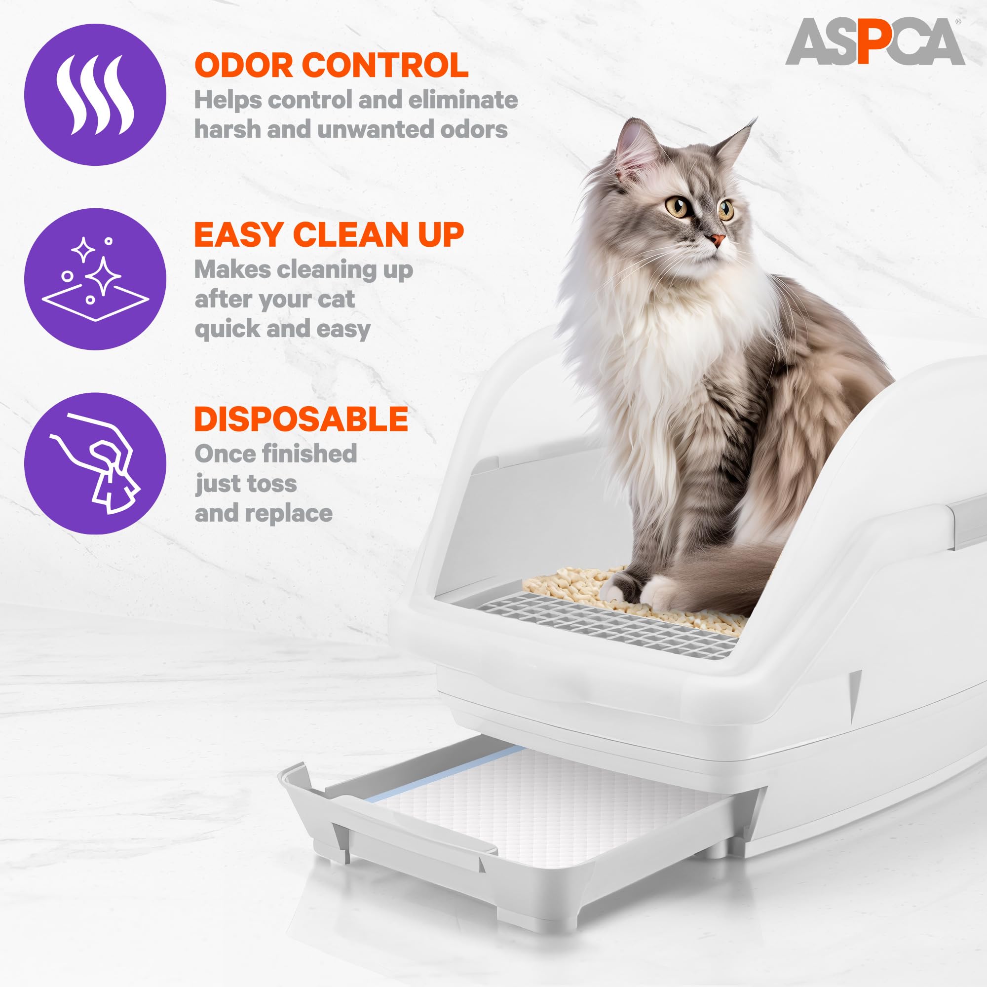 Aspca Lemon Scented Cat Pad Refills For Litter Box System Size 16.9 X 11.4 Inch - Pack Of 20