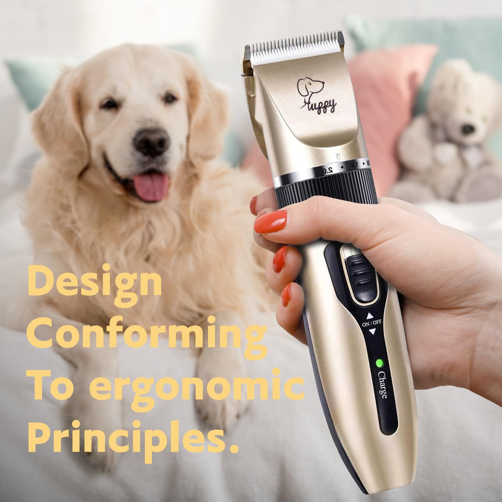 Happyyilida Dog Grooming Clippers Dog Grooming Kit With Rechargeable Dog Nail Trimmers Cat Nail Clipper Low Noise, Electric Quie