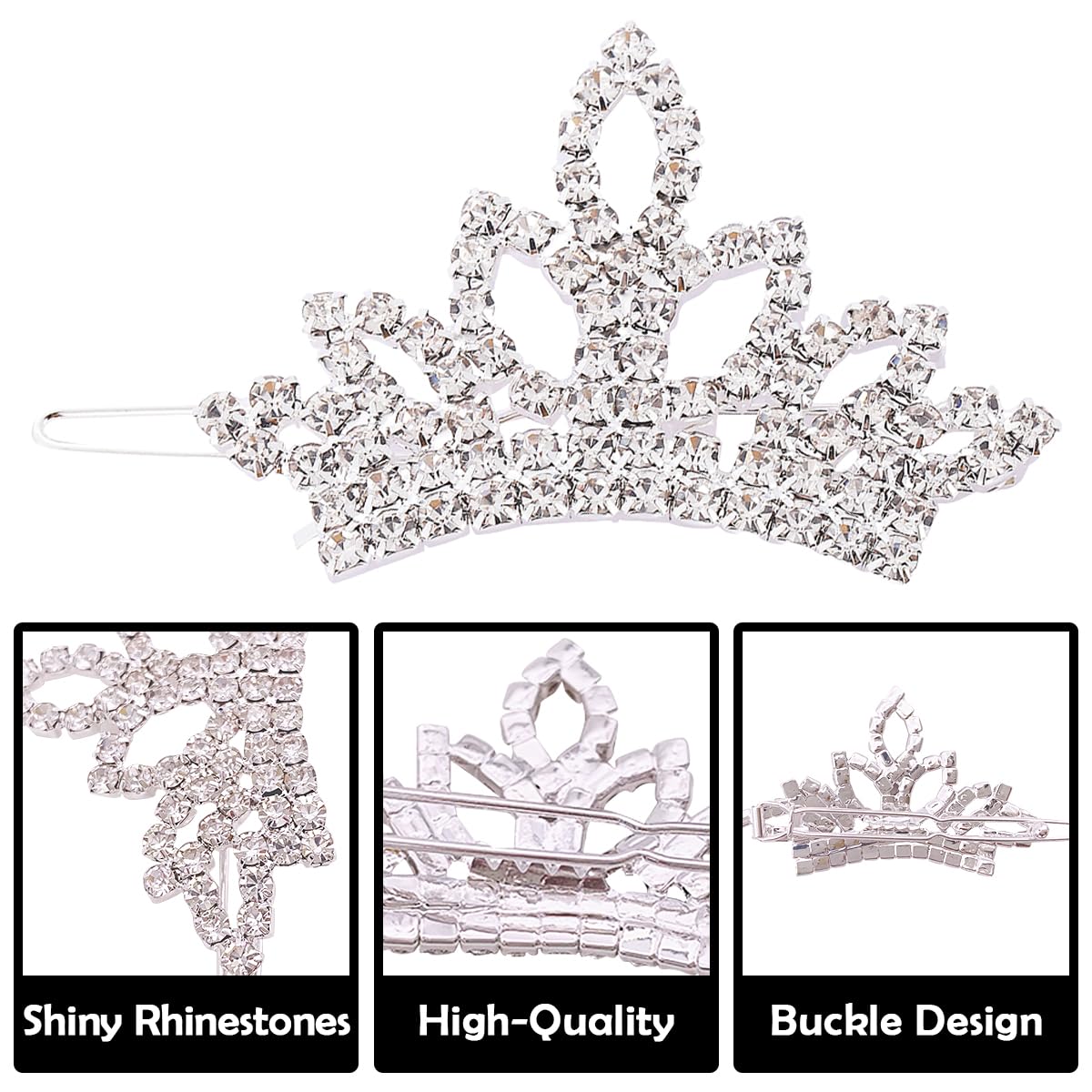 PET SHOW Dog Tiara Crown Hair Clips Bows for Small Dogs Costume Crystal Rhinestone Girls Puppies Barrette Grooming Hair Accessor