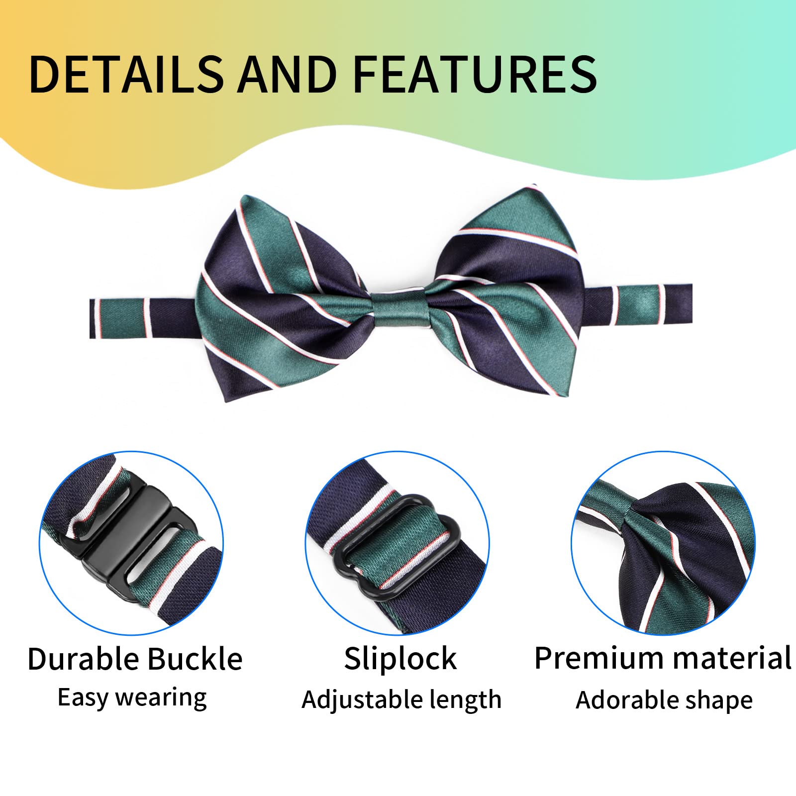 Segarty Dog Bow Ties, 6 PCS Pet Neck Bows, Bulk Pet Bowties with Adjustable Collar, Grooming Bowknot for Holiday Birthday Valent