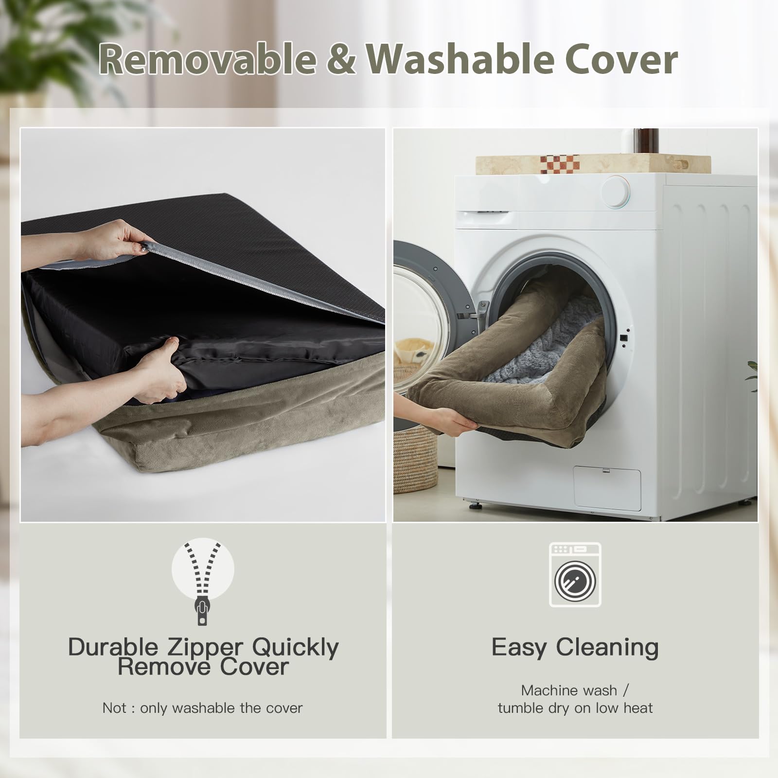 Wnpethome Orthopedic Xxxl Big Dog Bed, Washable Dog Couch With Removable Waterproof Cover, Large Pet Sofa Bed With Bolster Sides