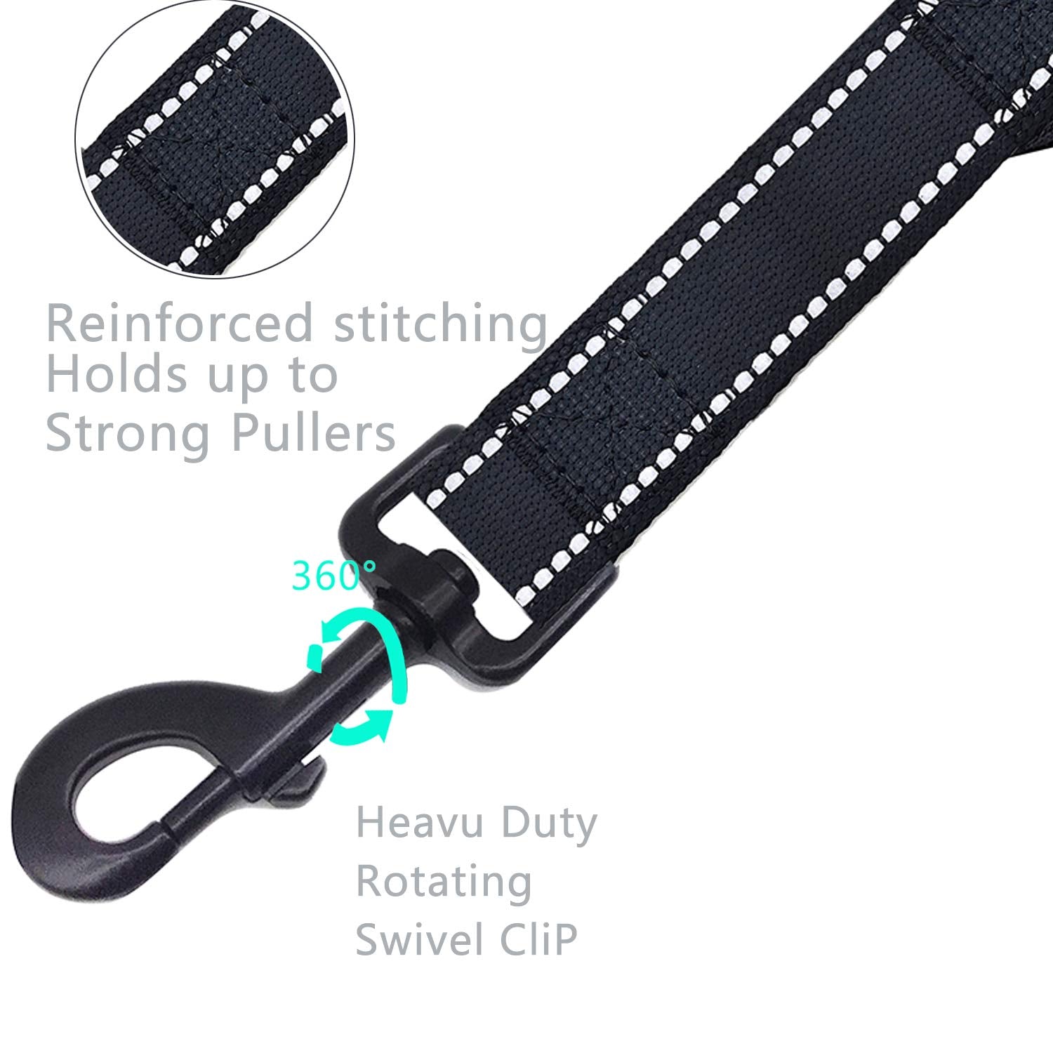 Chmete Heavy Duty Dog Leash With Comfortable Padded Handle Reflective Training Dog Leashes For Medium Large Dogs Up To 80Lbs (25” Short Dog Leash)
