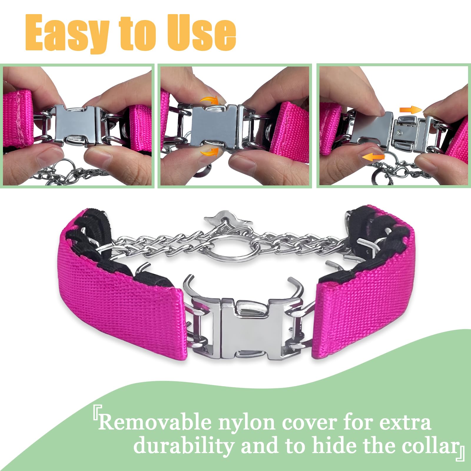 Dog No Pull Collar With Quick Release Buckle For Small Medium Large Dogs, Adjustable Collar With Nylon Cover