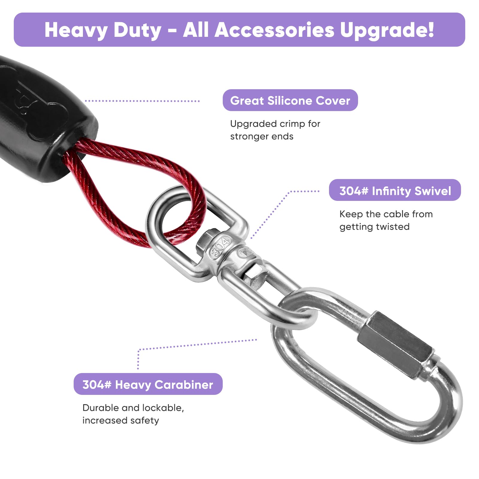 Petbobi Heavy-Duty Dog Tie-Out Cable - 30Ft Extra Strong Wire Cable For Large Pets Up To 300Lbs, Rust Proof Dogs Leash With Cara