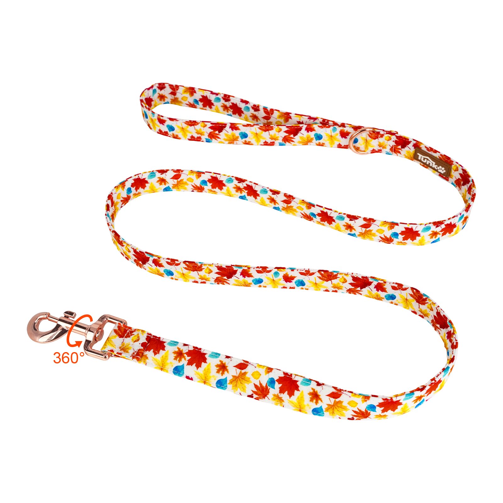 Tunkoo Autumn Charm Dog Leash With Metal Buckle - Durable, Stylish, And Perfectly Sized For Fall Season Daily Walking L