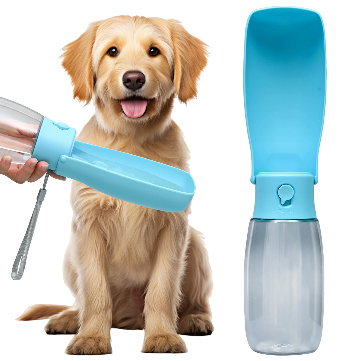 Dog Water Bottle, Leak Proof Portable Puppy Water Dispenser, Travel Puppy Water Bowl, Foldable Transparent Dog Water Bottle For 