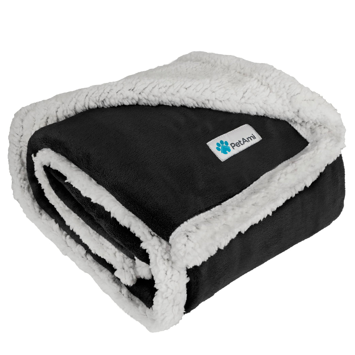 Petami Dog Blanket For Small Medium Dogs, Pet Bed Blanket Cat Puppy Kitten, Fleece Furniture Couch Cover Protector Sofa Car, Soft Sherpa Dog Throw Plush Reversible Washable, Mini 29X40 Black
