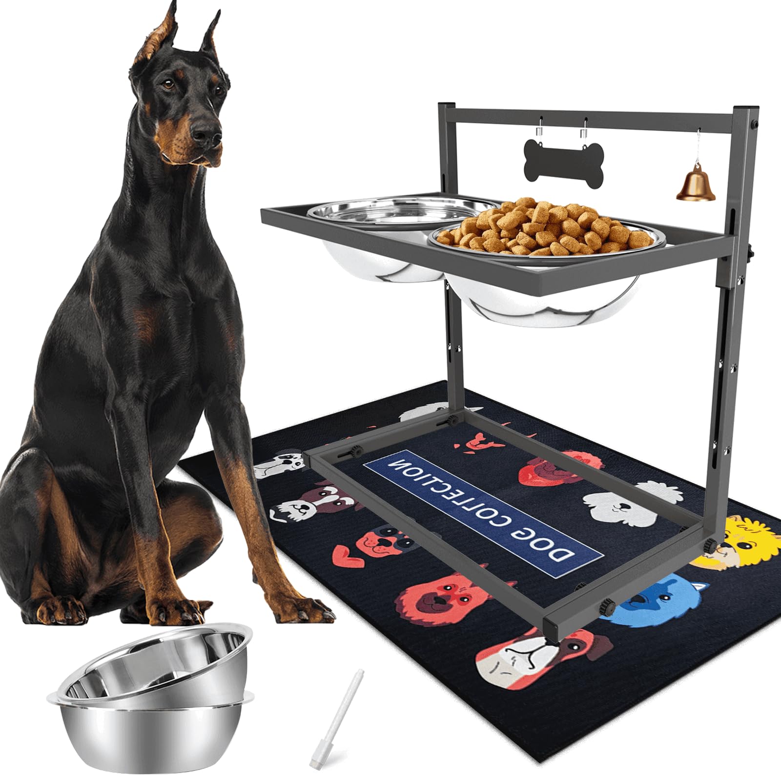 Shainfun Elevated Dog Bowls For Large Dogs And Extra Large Sized Dog Raised Dog Bowl Stand Adjustable Height With Two 3000Ml(13-