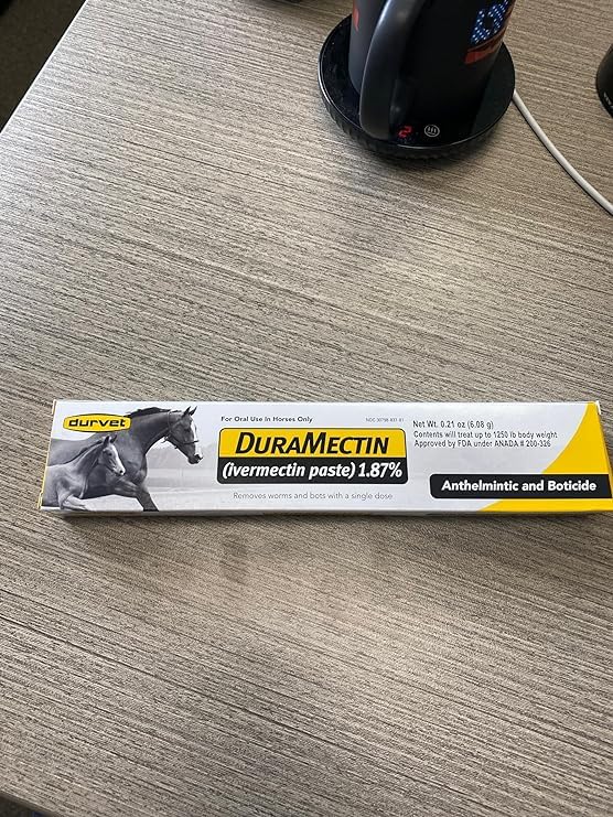 Durvet Duramectin Ivermectin Paste 1.87% for Horses, 0.21 oz (Pack of 2) - Effective Dewormer for Equine Health