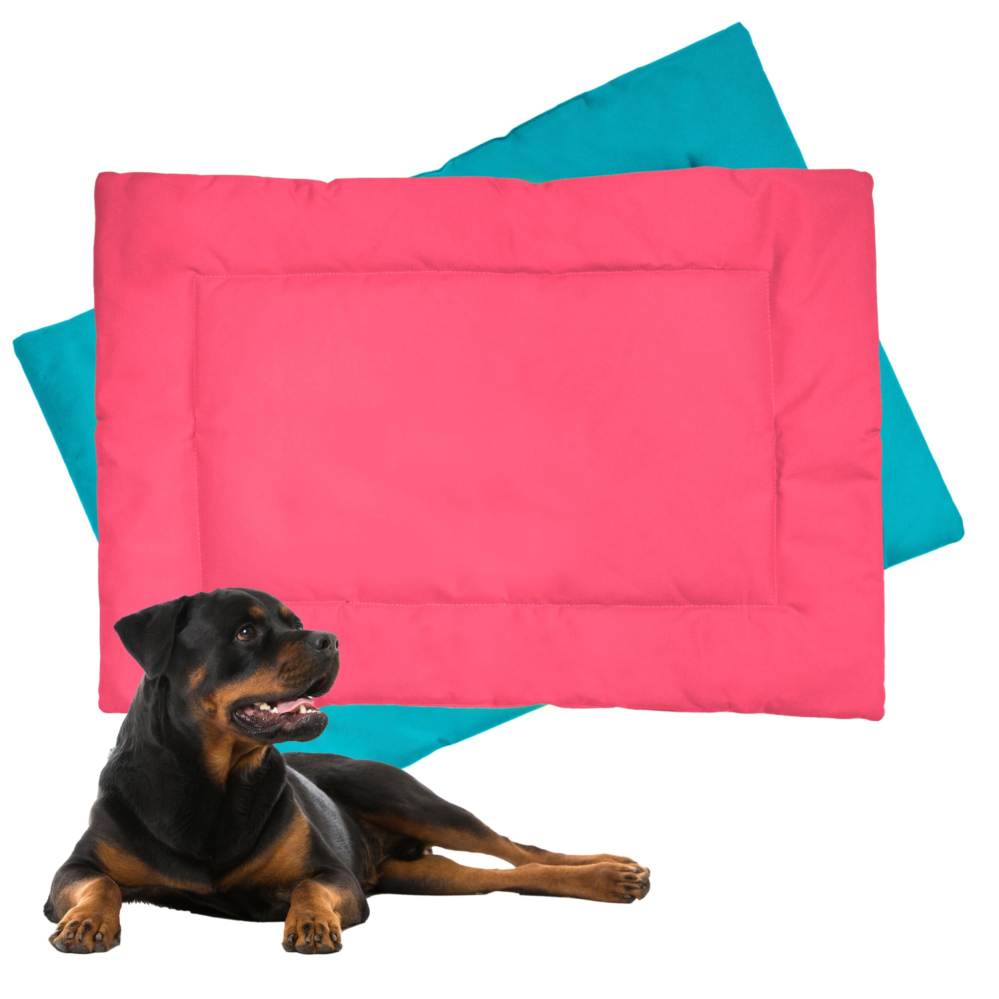 Downtown Pet Supply Large Dog Crate Mat, Blue And Periwinkle, Waterproof, Ripstop Nylon Fabric, Chew Proof, Machine Washable