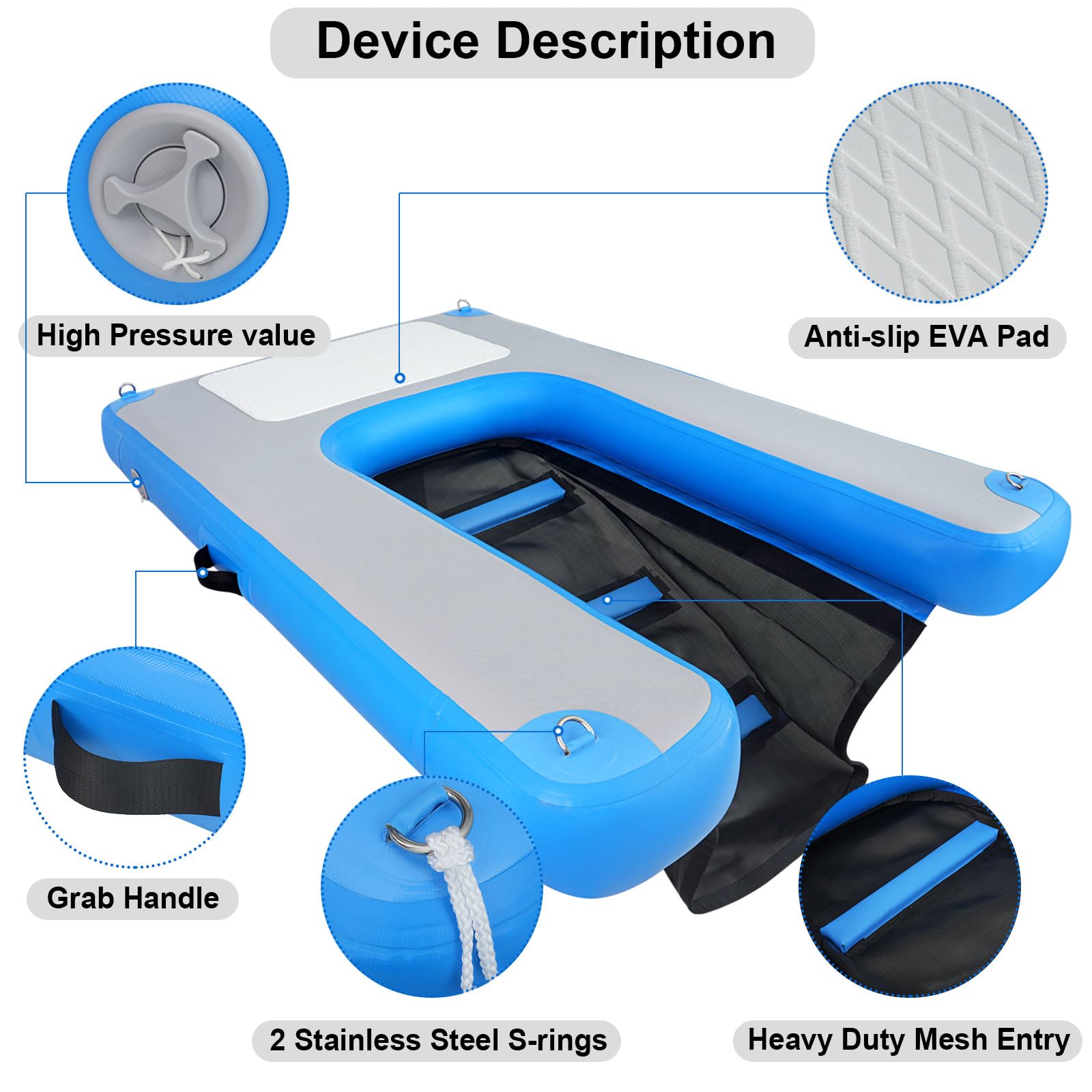 Honyta Inflatable Dog Water Ramps, Float Floating Ramps For Dog Water Ladder Steps Ramp For Pools Boats Docks, For Swimming Pets