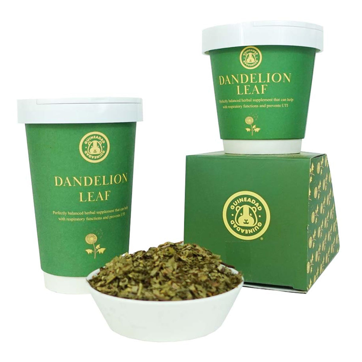 GuineaDad Organic Guinea Pig Herbal Treats Guinea Pig Food with Convenient Packaging - Dandelion Leaf Flavor 16 fl. oz Guinea Pi