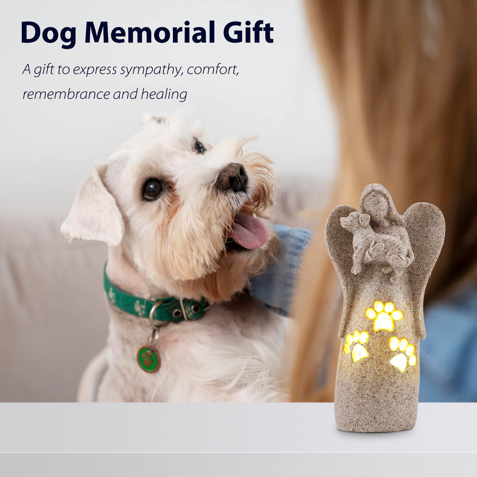 Bearae Dog Memorial Gifts, Candle Holder Statue, Pet Loss Gifts, Bereavement Gifts, Pet Sympathy Gifts