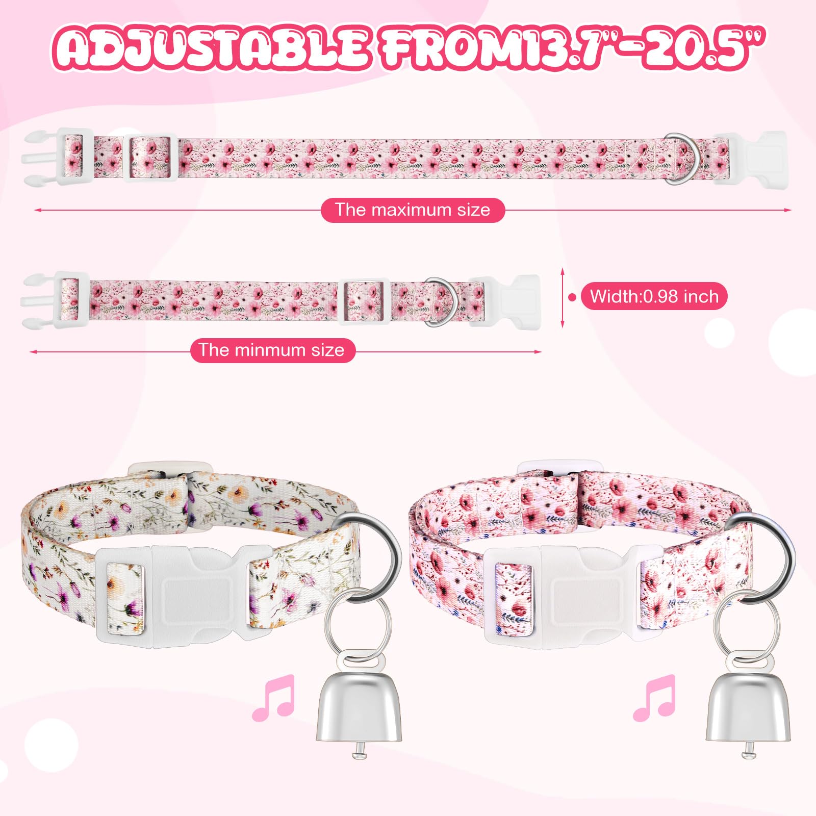 Yeyeplum 2 Pack Goat Collars With Bells, Sheep Grazing Copper Bells And Adjustable Nylon Collar Set Loud Bronze Bell For Small F