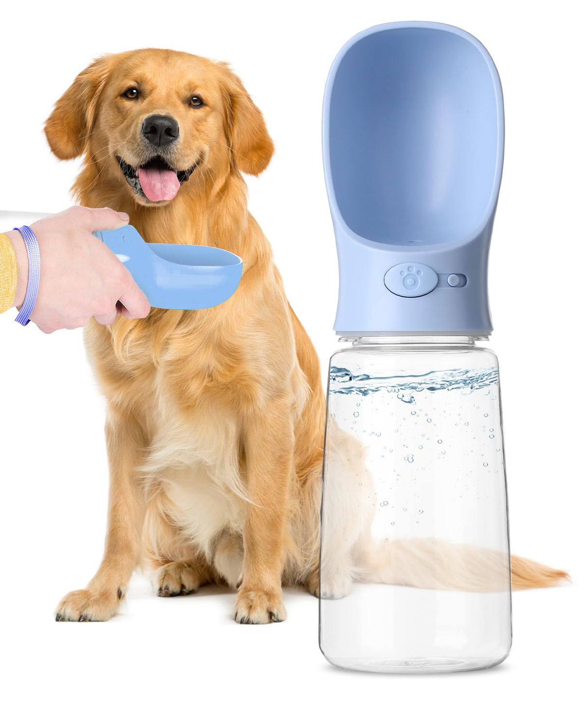 Mr. Pen- Dog Water Bottle, 19oz, Large, Blue, Portable Dog Water Bottle, Dog Travel Water Bottle, Dog Water Bottle Dispenser, Po
