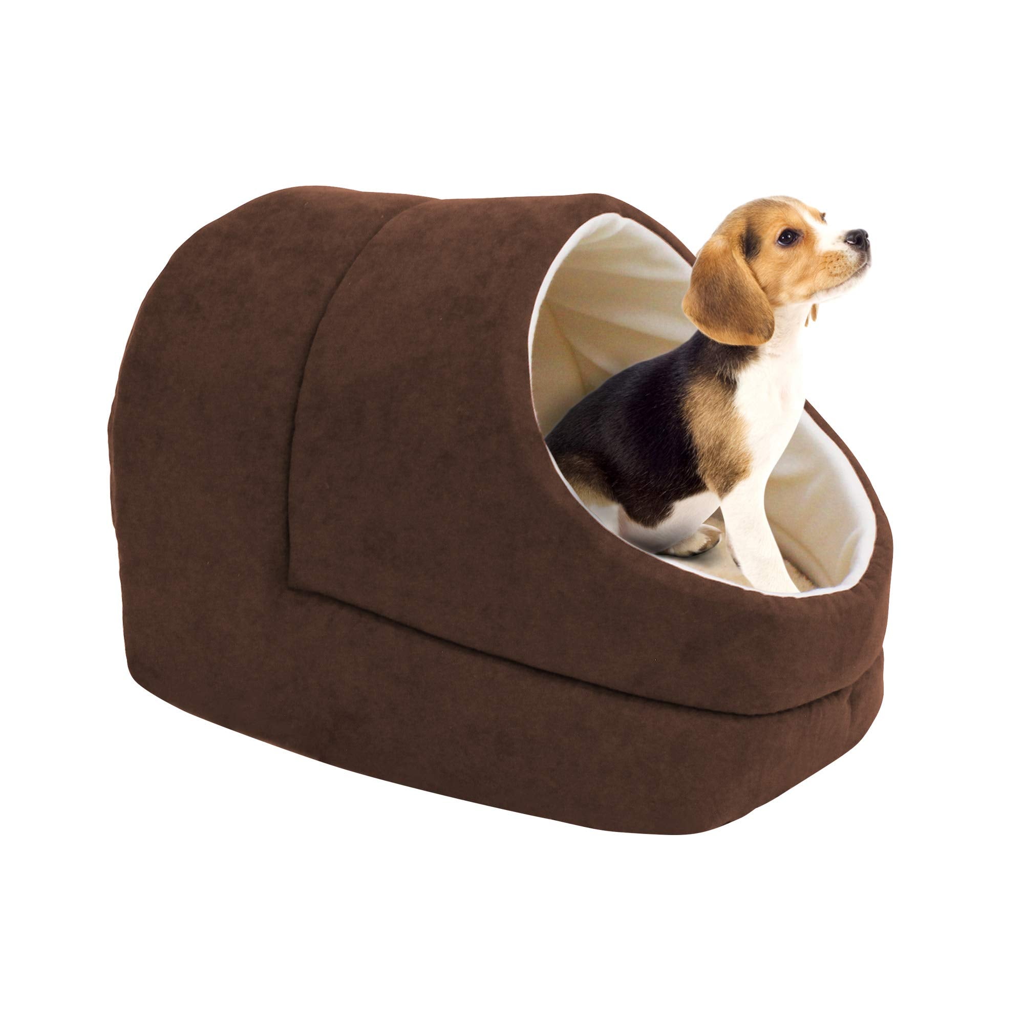 Goopaws Goopaws Cat Cave For Cat And Warming Burrow Cat Bed, Pet Hideway Sleeping Cuddle Cave (Brown-2)