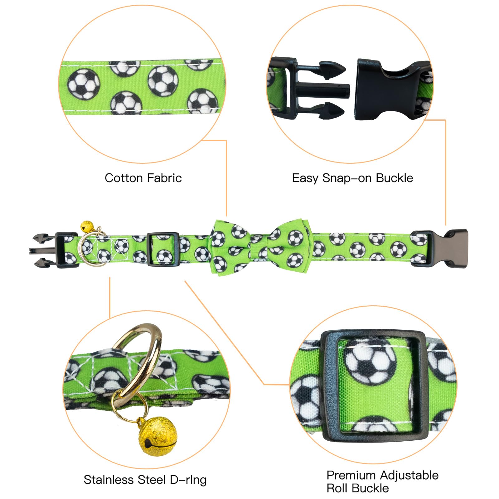 Yizepet Dog Collar With Bow Tie- Adjustable Pet Collar For Dogs With Plastic Buckle Collar, Stylish Pattern For Small Medium Or