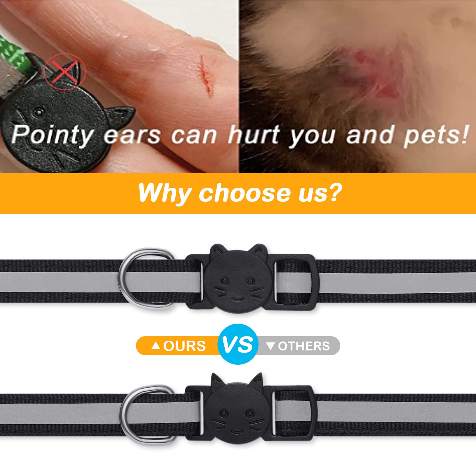 Extodry 14 Pack Reflective-Breakaway Cat Collars With Bells,Safety Buckle Kitten Collar,With Name Tag,Adjustable,Ideal For Girl Cats Male Cats,Pet Supplies,Stuff,Accessories(12 Colors & 2 Id Tags).