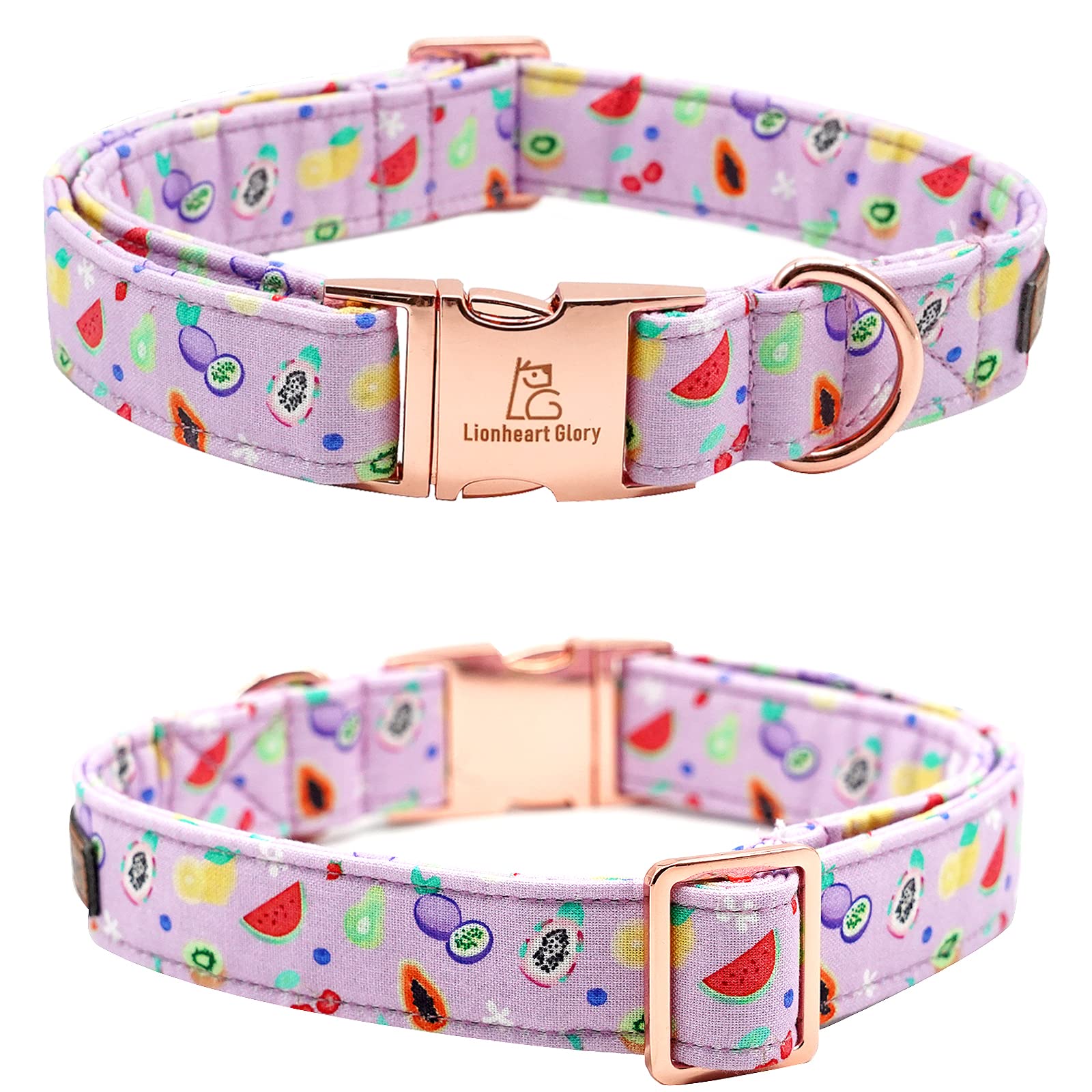 Lionheart Glory Dog Collar, Fruit Dog Collar With Bow, Summer Dog Bowtie Collar Gift Bows Cute Pet Collar For X-Large Dogs