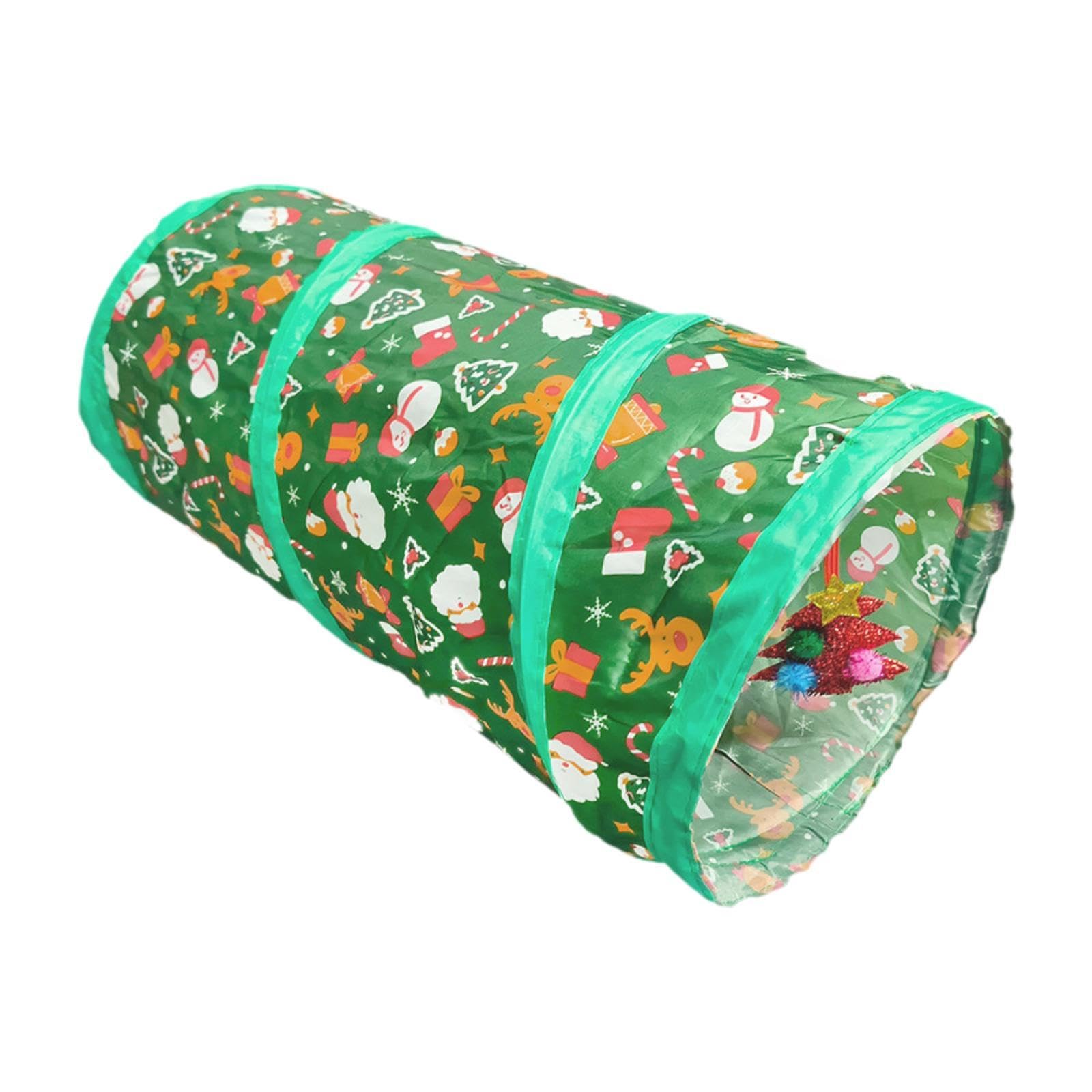 Ecomistiq Cat Tunnel With Tree Ball Kitten Nest For Rabbits Indoor Cats Short| Toys| Supplies |Pet