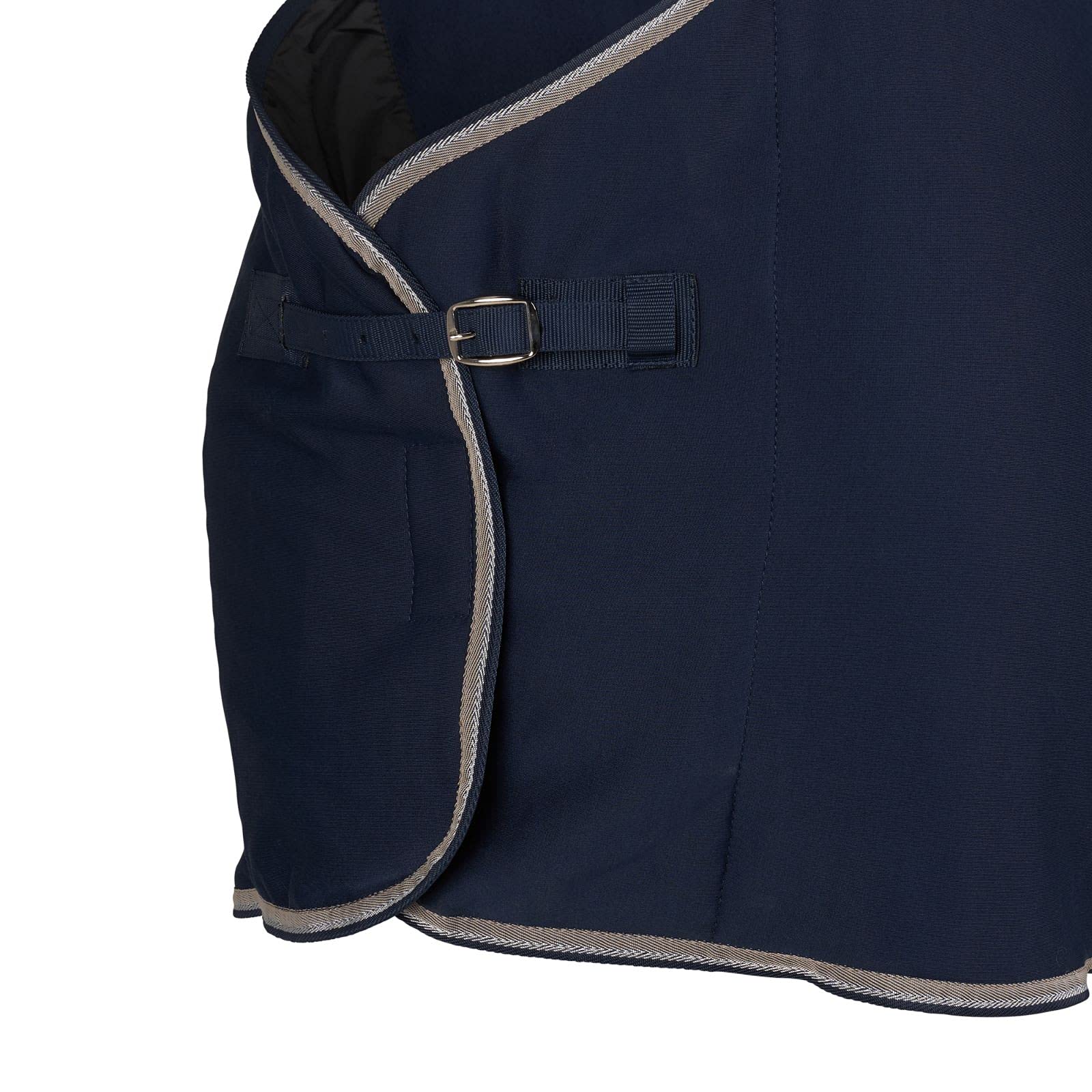 Horze Moisture-Wicking Secure-Fit Soft Fleece Cooler Horse Blanket Or Liner - Dark Blue/Beige - 72'