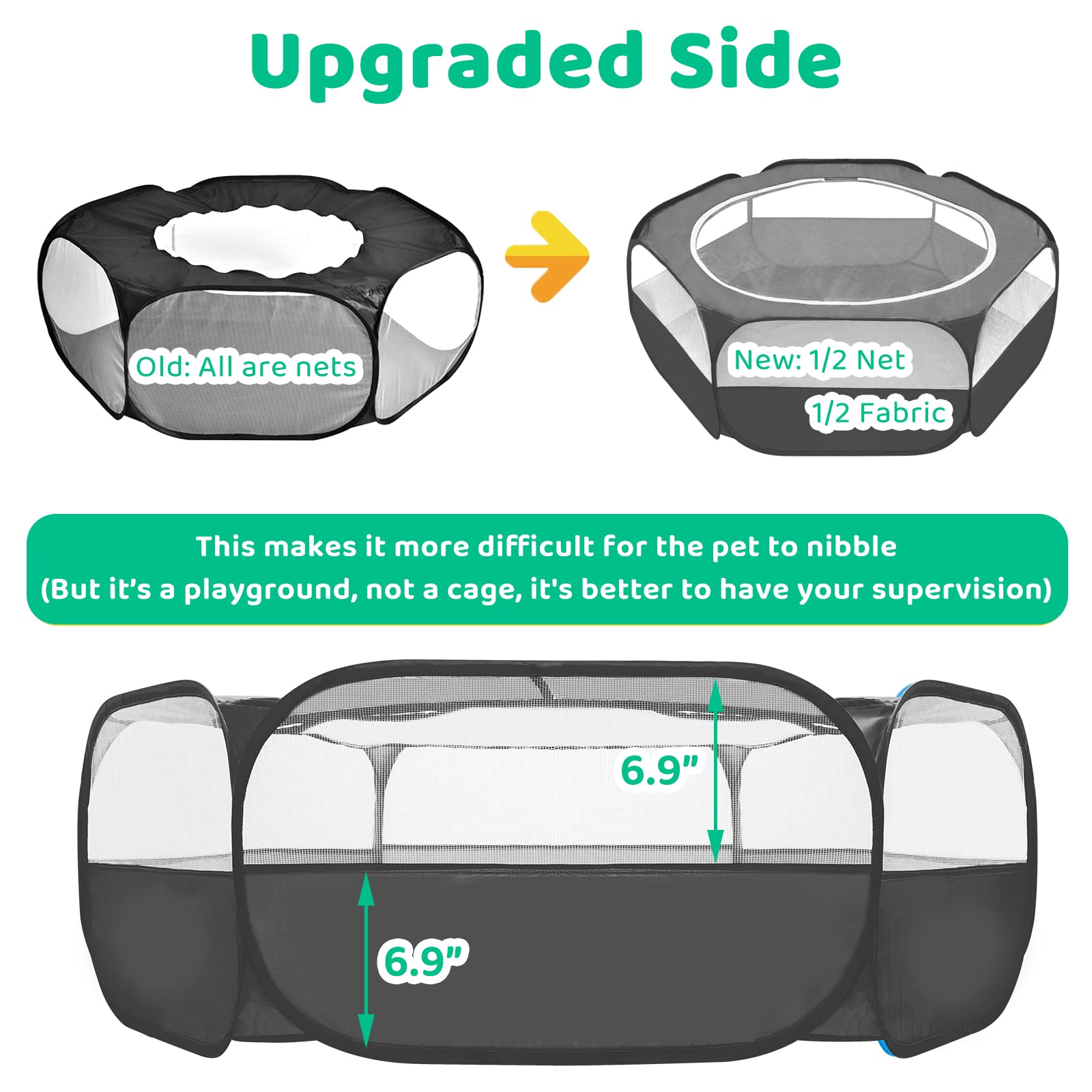 Amakunft Guinea Pig Playpen With Cover, Hamster Playpen With Top, Rabbit Pop Up Playpen With Roof, Small Animal Play Pen Indoor,