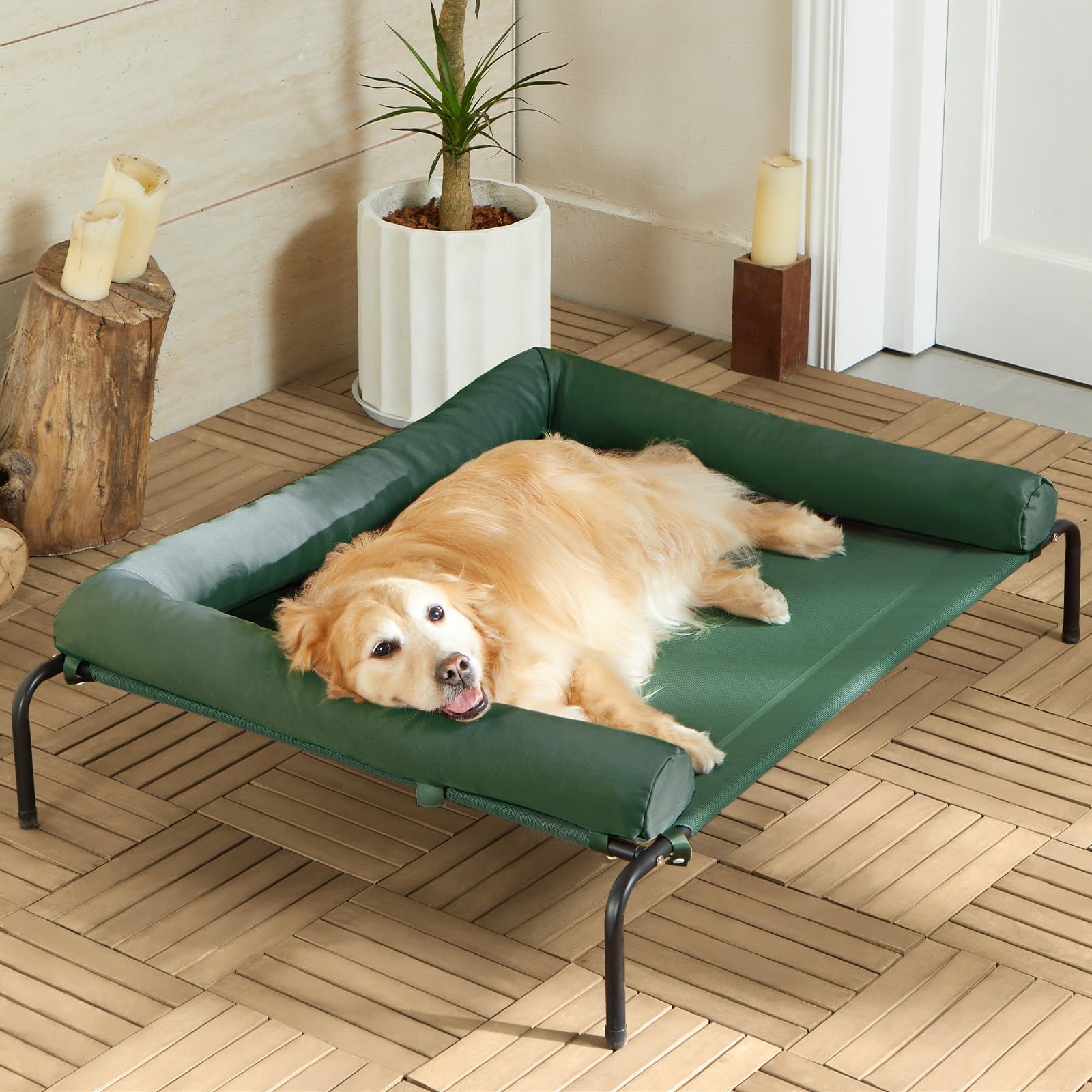 Rrpethome Elevated Cooling Dog Bed,Raised Dog Cots Beds For Large Dogs,Outdoor Pet Bed For Large Dogs,Chew Proof Portable Coolin