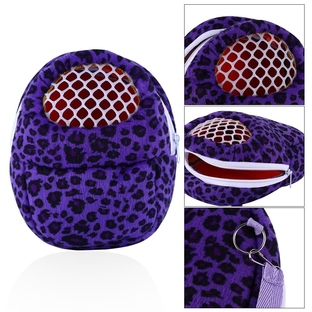 Three Size Small Pets Carrier Bag Hedgehog Hamster Mouse Outgoing Bags Leopard Portable Travel Backpack With S, Yellow-M