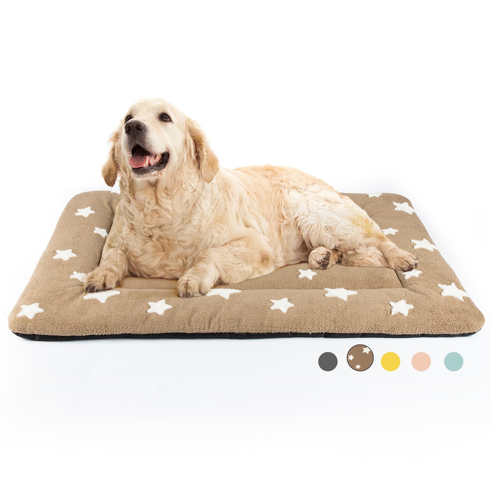 Mora Pets Dog Crate Pad Dog Kennel Bed Crate Mat For Large Dogs Washable Cute Star Pet Bed For Cage Ultra Soft Flat Pillow Cushi