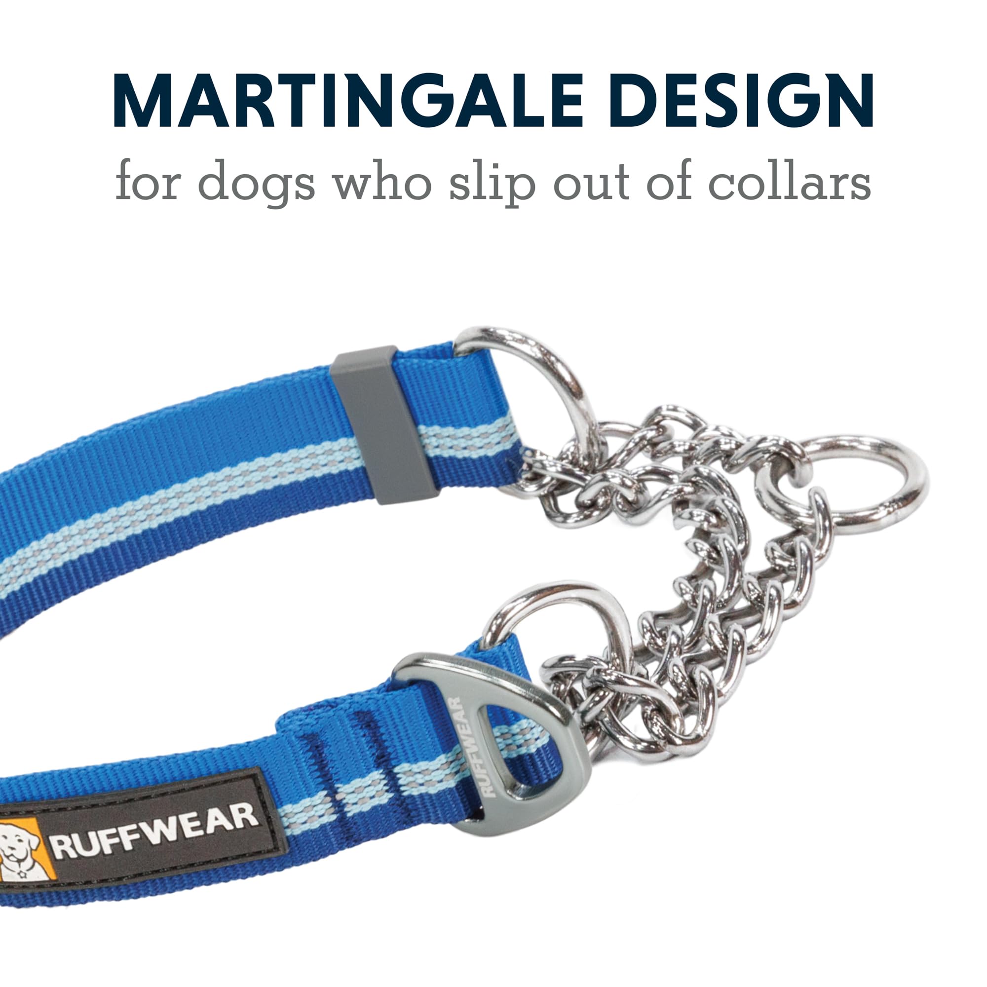 Ruffwear, Chain Reaction Dog Collar, Martingale Style For On-Leash Walking, Blue Pool, 14'-20'