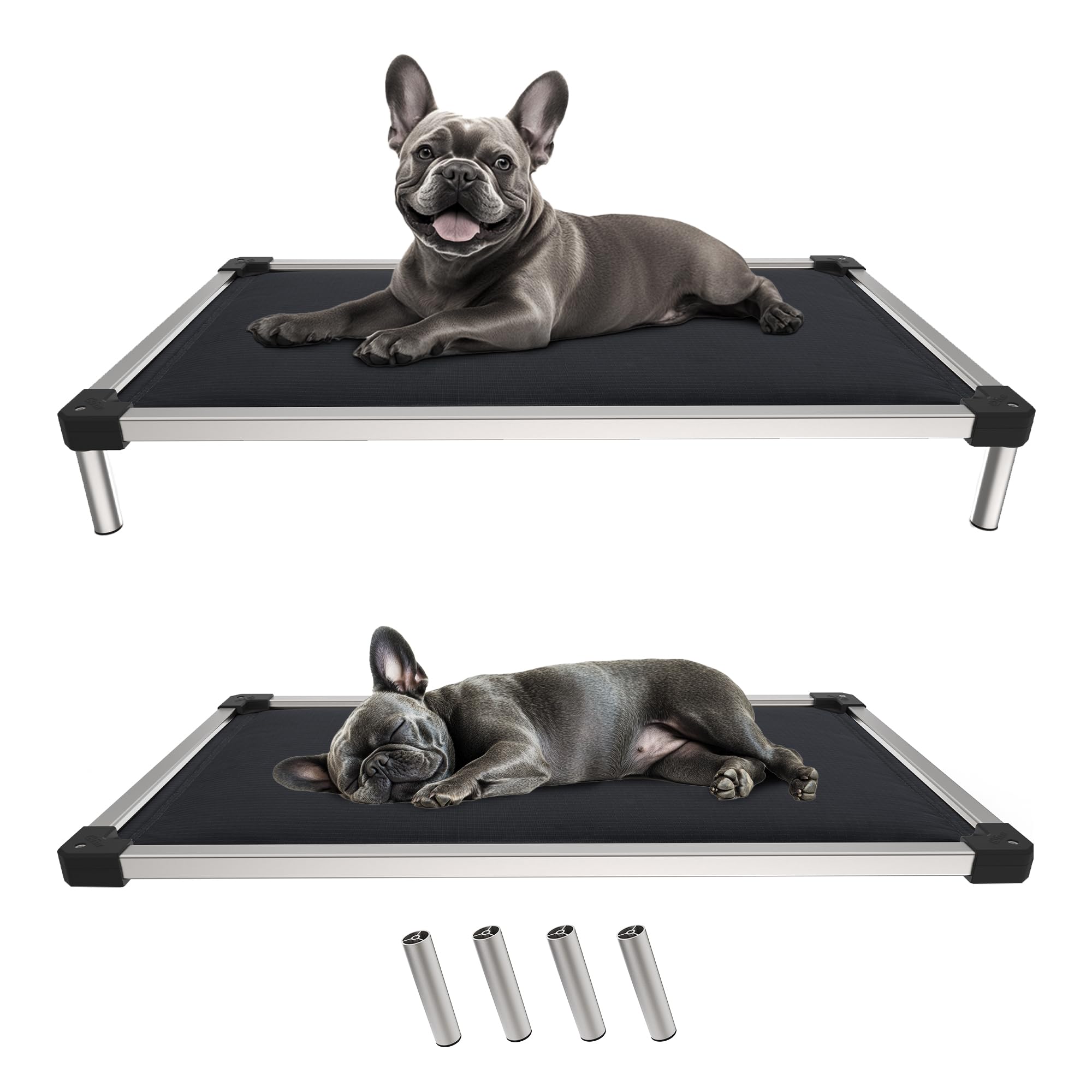 FXW TitanNest Chew-Proof Elevated Dog Bed, Raised Cot for Indoor/Outdoor/Camping Use, Durable & Washable Padded Pet Bed for Extr