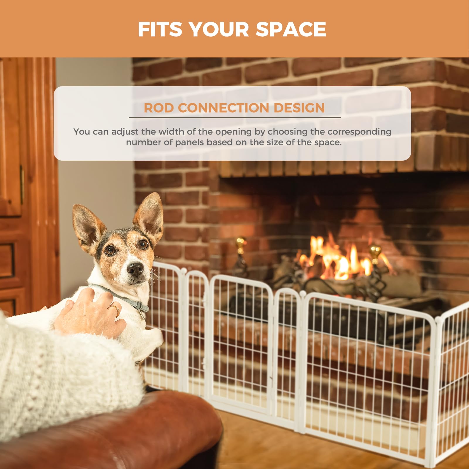 Fxw Dog Gate Extra Wide Designed For Indoor Use, Adjustable Width Up To 92-Inch Wide (24'' H 4 Panels For Puppies And Small Dogs