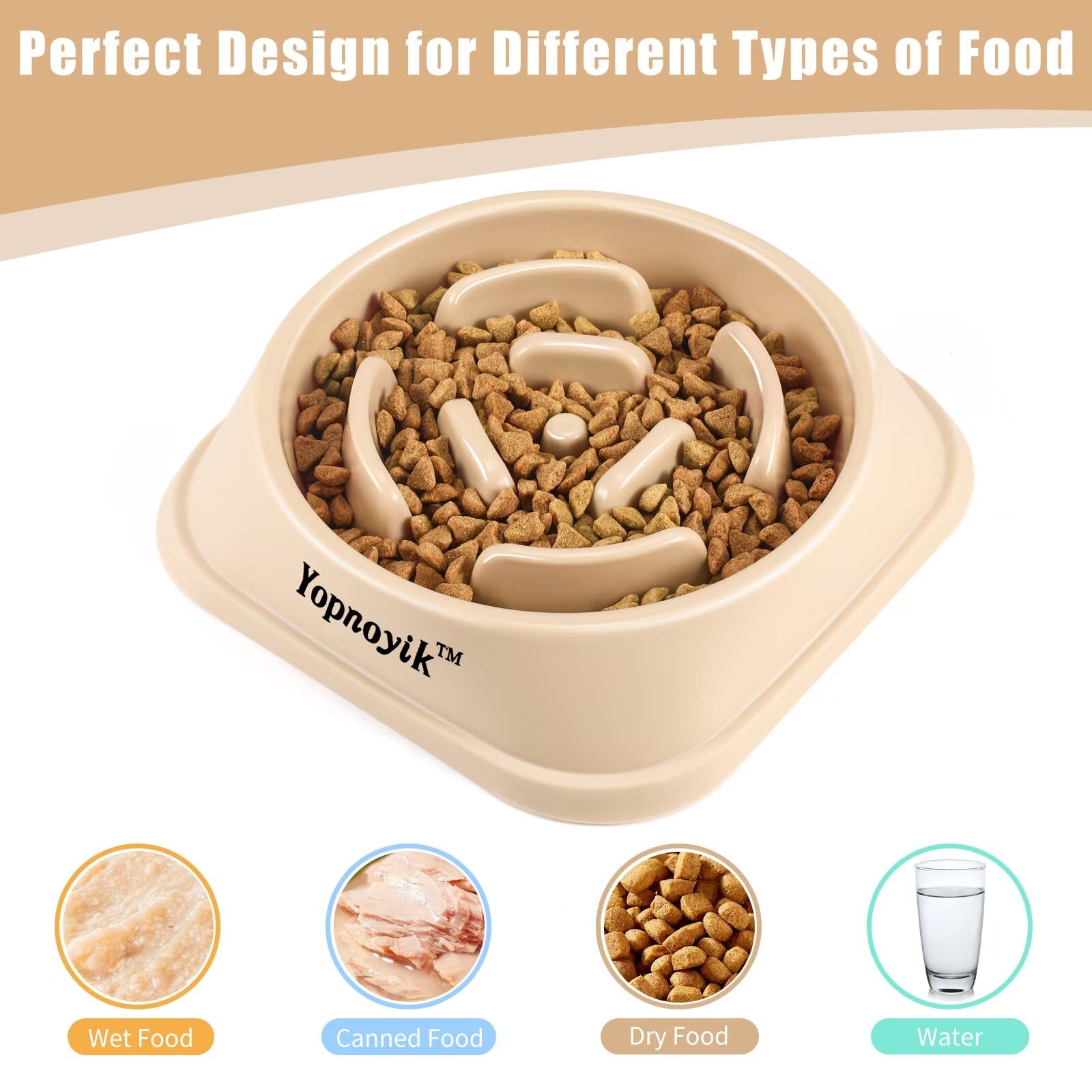 Slow Feeder Dog Bowls For Healthy Eating, Non-Slip And Anti-Choking Design, Reduces Bloating & Overeating For Small & Medium Dog