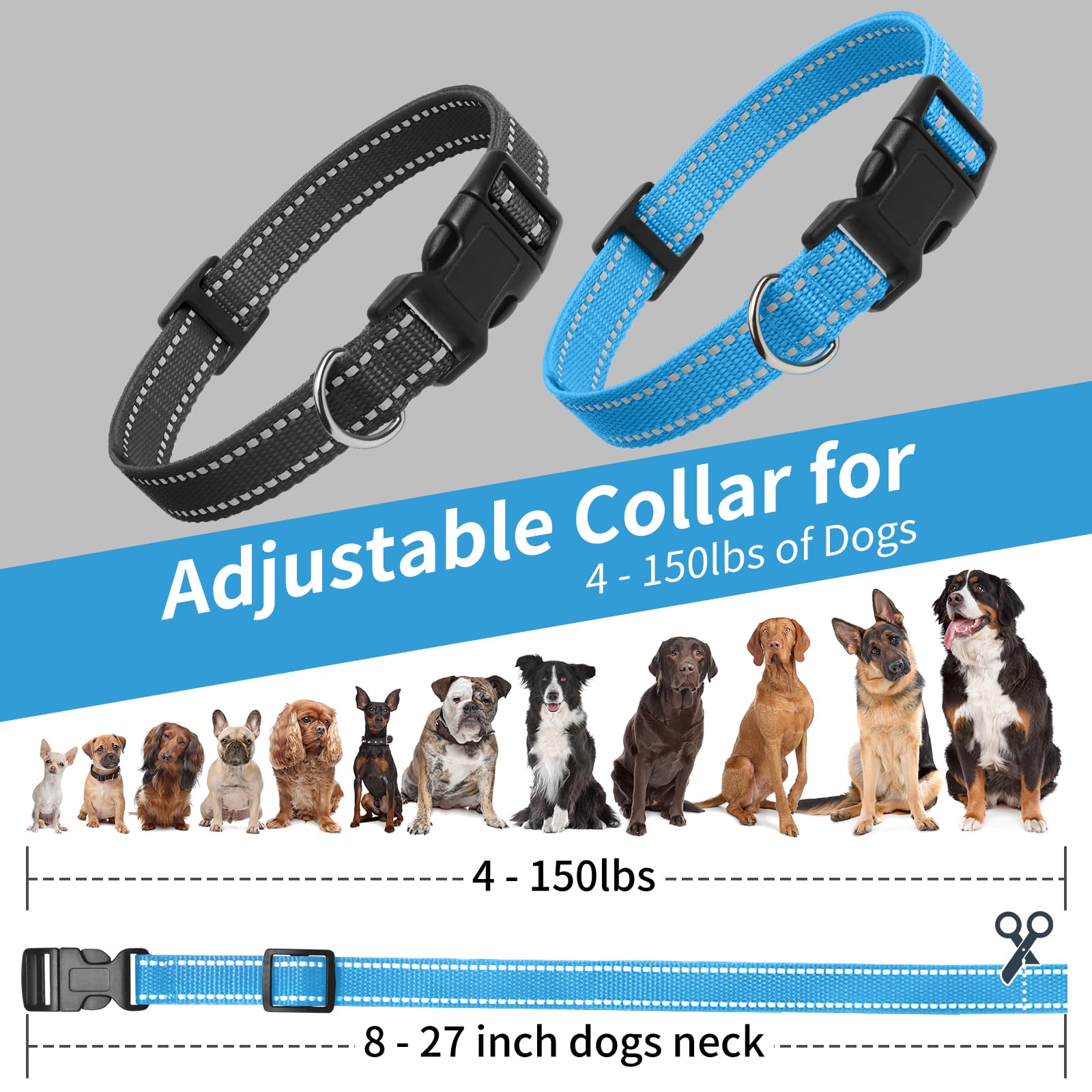 PaiPaitek E Collar Replacement Strap - Compatible with Almost All Makes and Models of Shock Training Collars and Bark Collars -