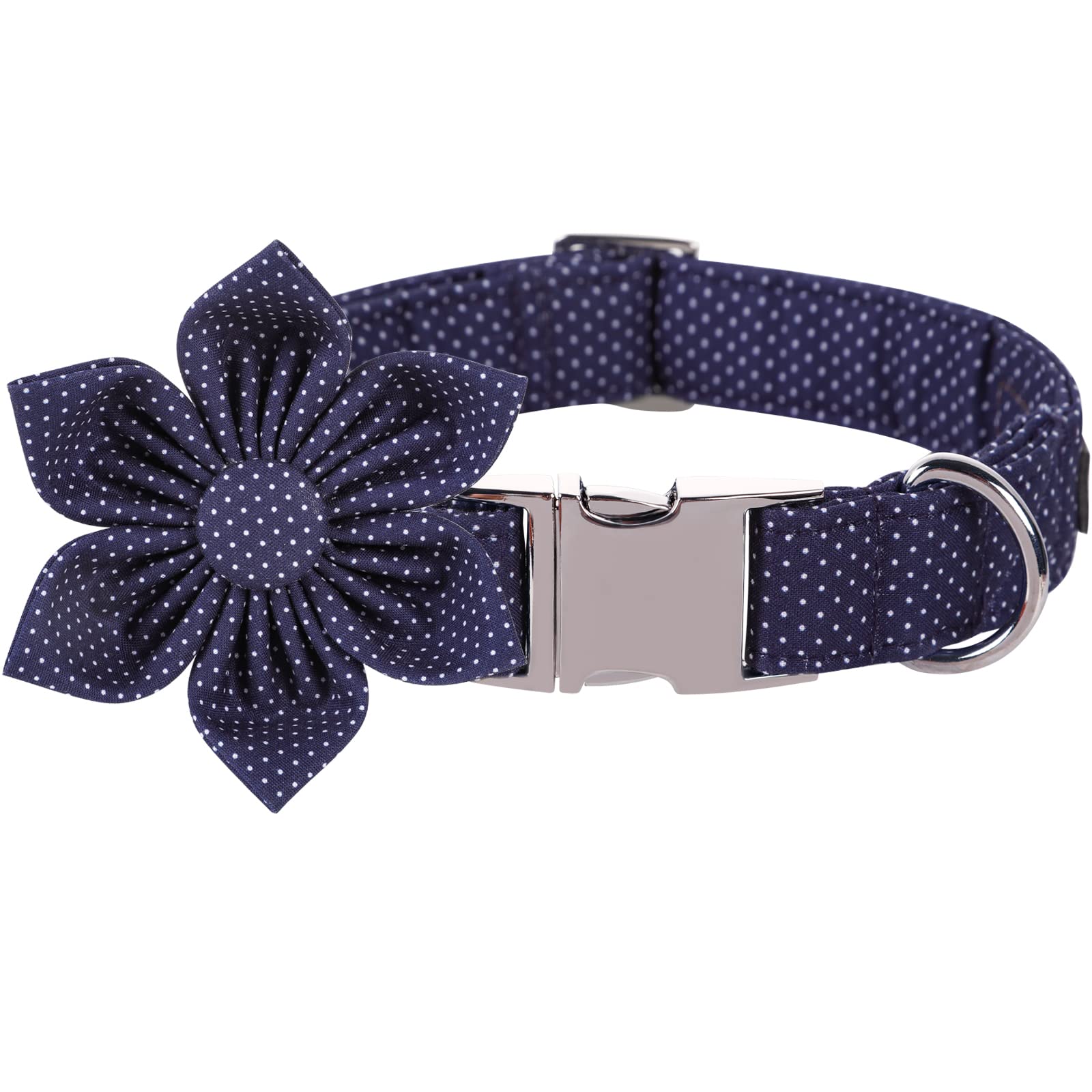 Lionet Paws Dog Collar with Flower, Soft and Comfortable, Adjustable Collar for Large Dogs Girl, Neck 16-24 inches