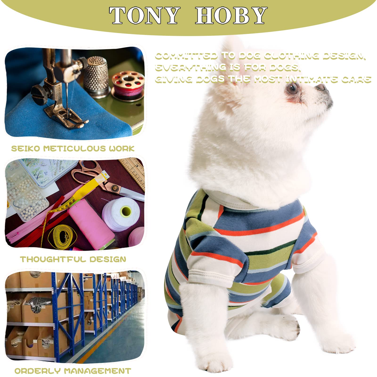 Tony Hoby Dog Pajamas, Jumpsuit & Shirt For Small/Medium Dogs (Blue & White, Boy, Xl) - Recovery Suit