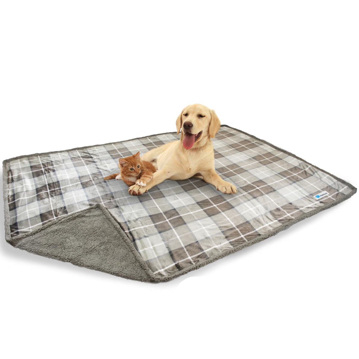 Petami Waterproof Dog Blanket For Bed, Xl Dog Pet Blanket Couch Cover Protection, Sherpa Fleece Leakproof Bed Blanket For Crate 