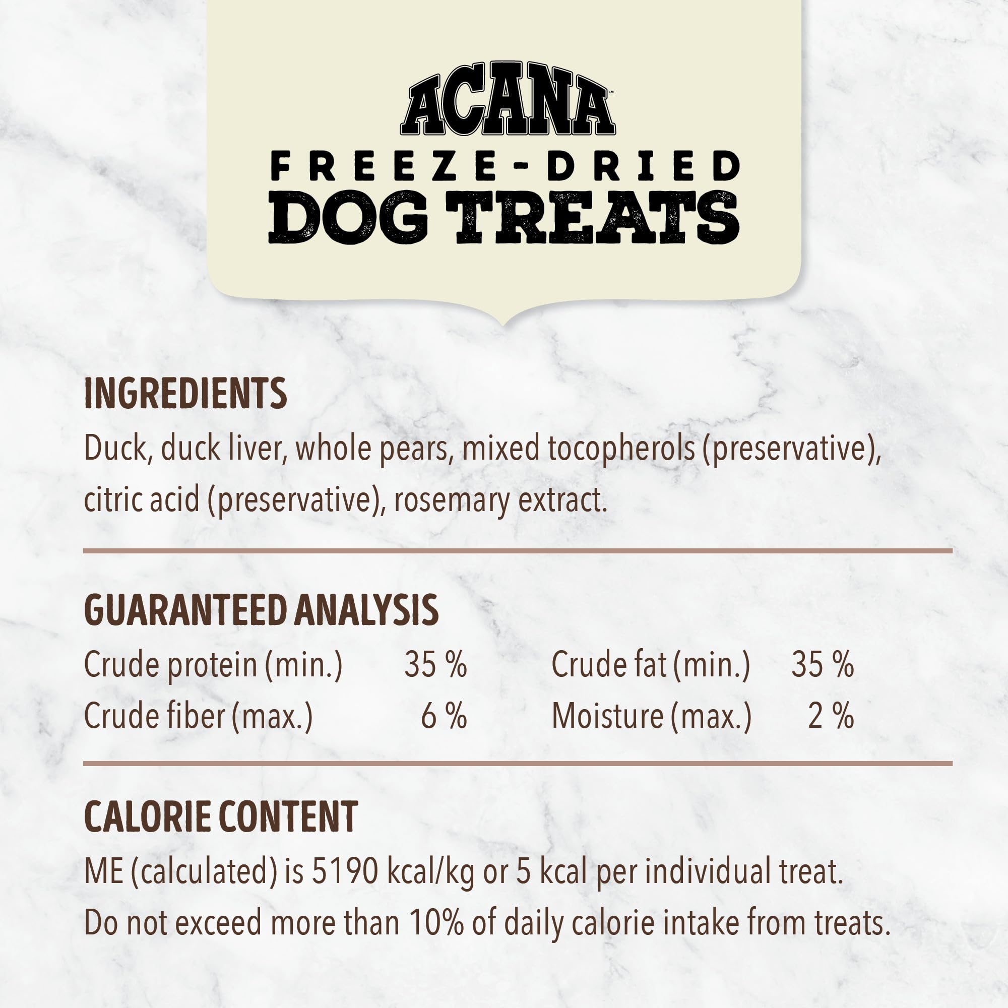 ACANA Singles Freeze Dried Dog Treats, Limited Ingredient Grain Free Duck & Pear Recipe, 3.25oz