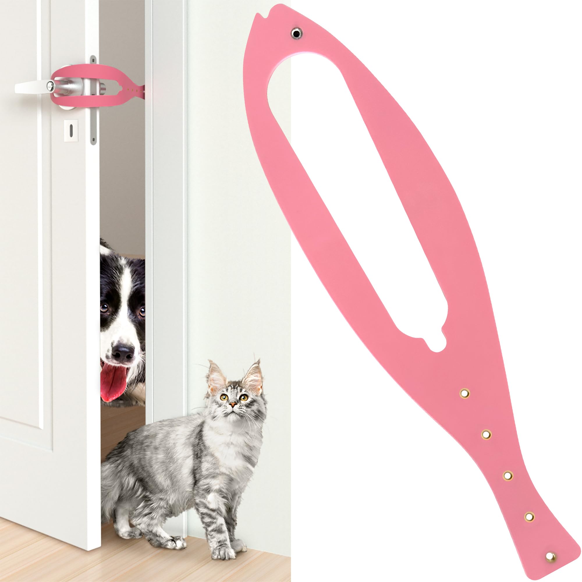 MOMOGA Cat Door Holder Latch Larger Adjustable Cat Door Alternative Fast Latch Strap Let Cats in and Keeps Dogs Out of Litter & 