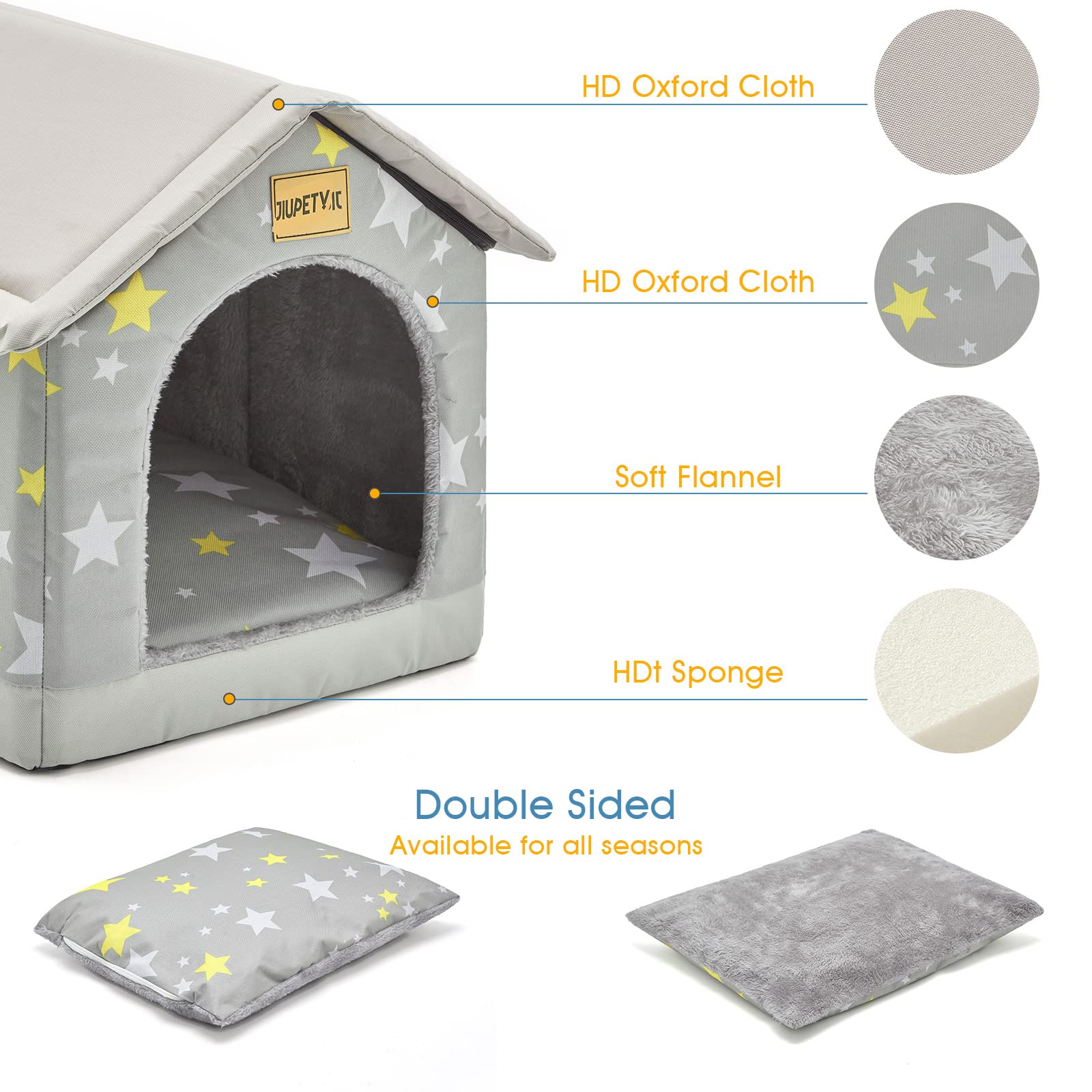 Jiupety Cozy Pet Bed House, Indoor/Outdoor Pet House, Xl Size For Medium And Large Dog, Warm Cave Sleeping Nest Bed For Cats And