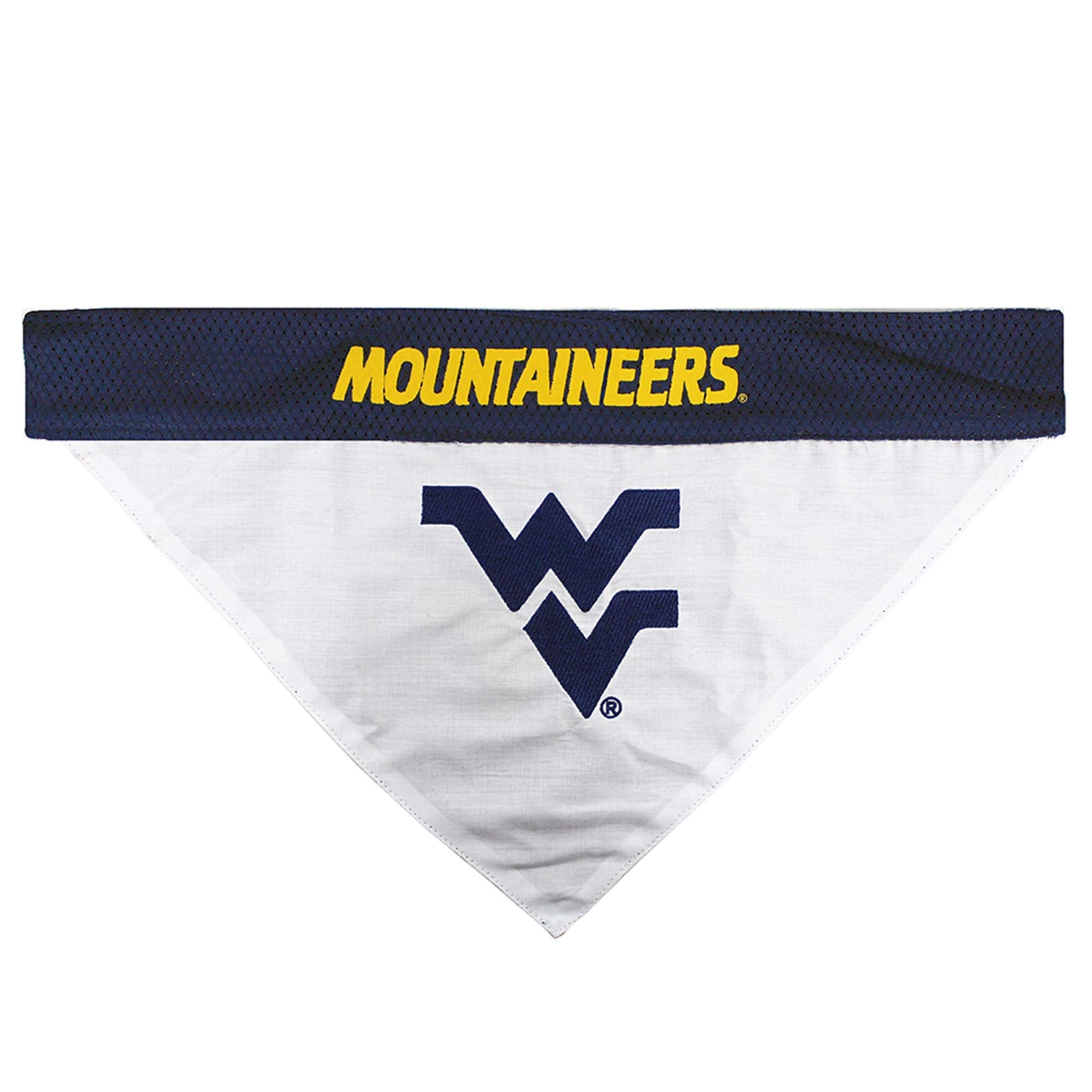 Pets First Collegiate Pet Accessories, Reversible Bandana, West Virginia Mountaineers Size Large/X-Large