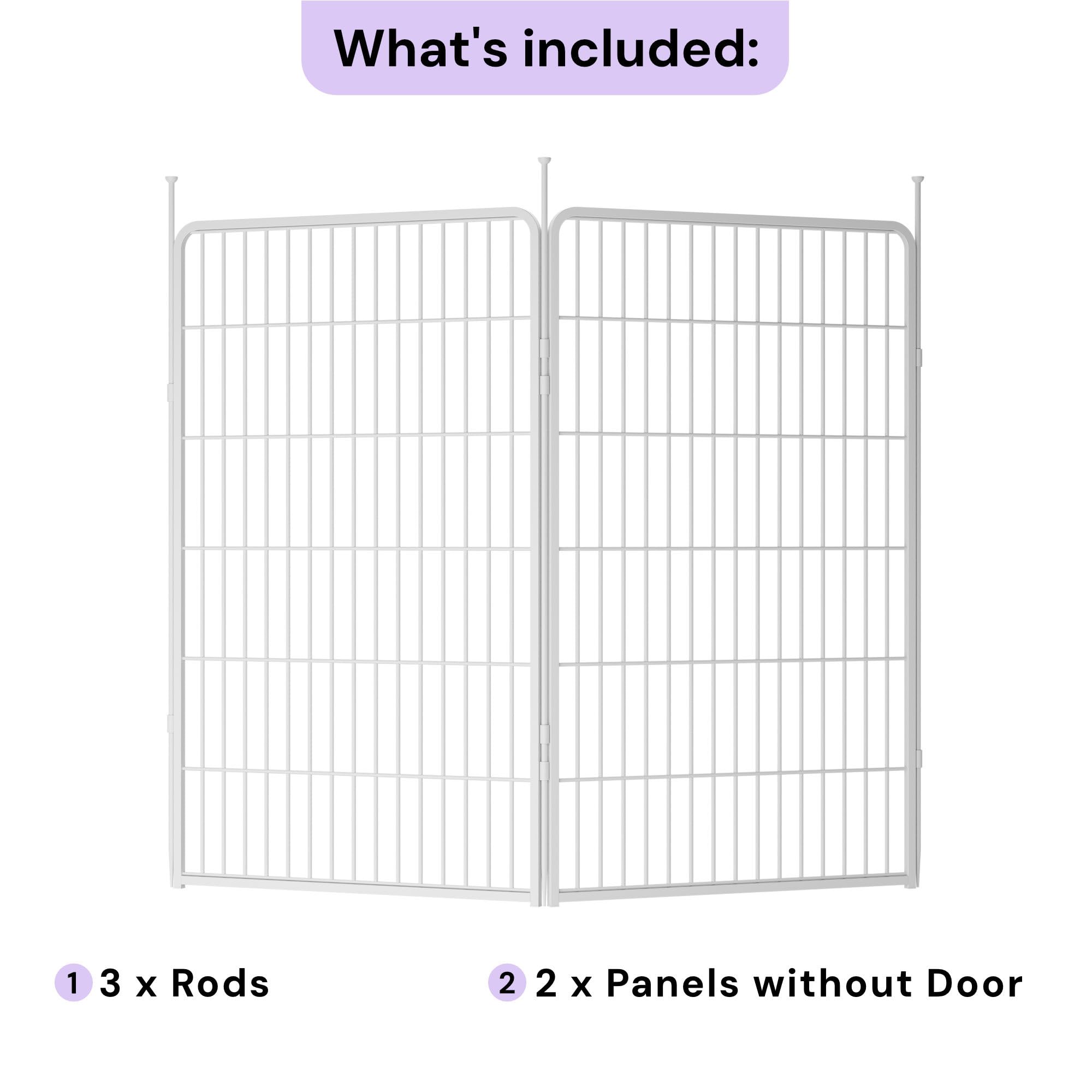 Sunsgrove Indoor Dog Playpen With Wider Door, 45 Inch 2 Panels Non Slip Dog Pen Indoor, Anti Rust Dog Fence, Free And Safe Play,