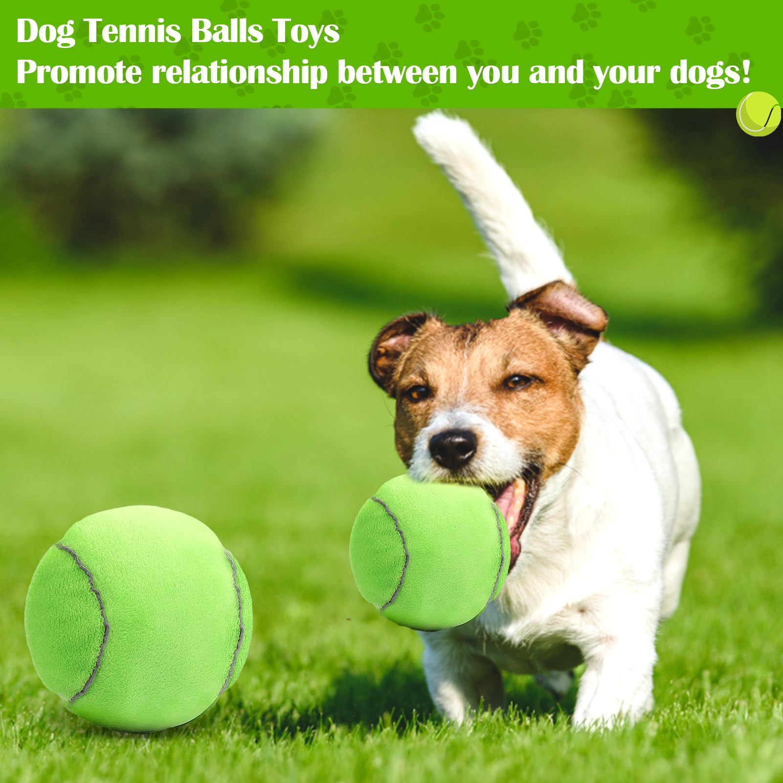 Interactive Dog Toys, Tennis Balls for Dogs with Pop Songs and Recording Mode, Rechargeable Active Self Moving Ball for Small/Me