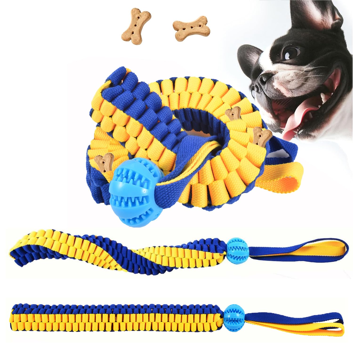 Vengaby 2 Pack Dog Rope Toys, Dog Tug Of War Toys For Boredom, Interactive Snuffle Ball For Dogs And Puzzle Toy For Fun And Teet