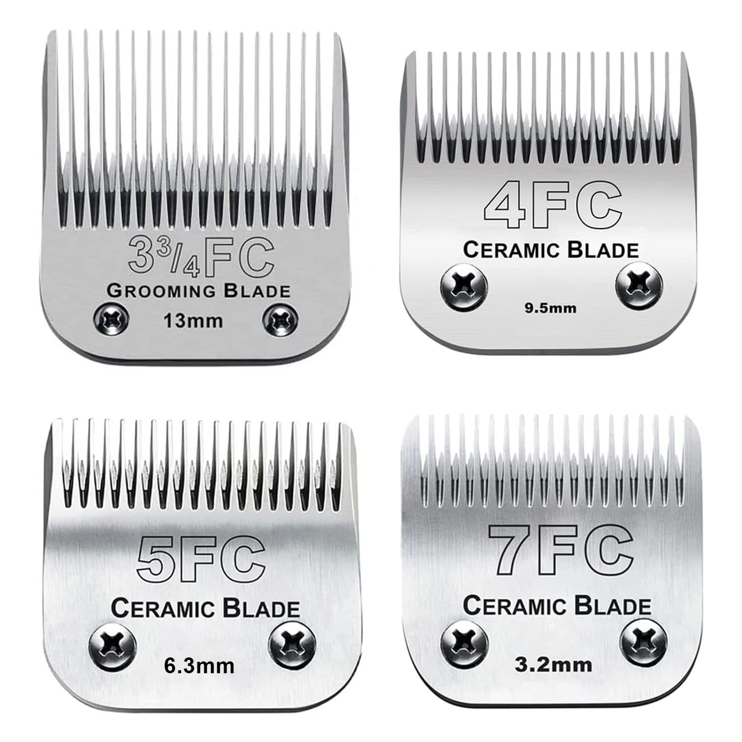4Pack Dog Grooming Clipper Replacement Blades Compatible With Andis Pet Clipper/Oster A5/Wahl Km Series Dog Clipper,Ceramic Blad